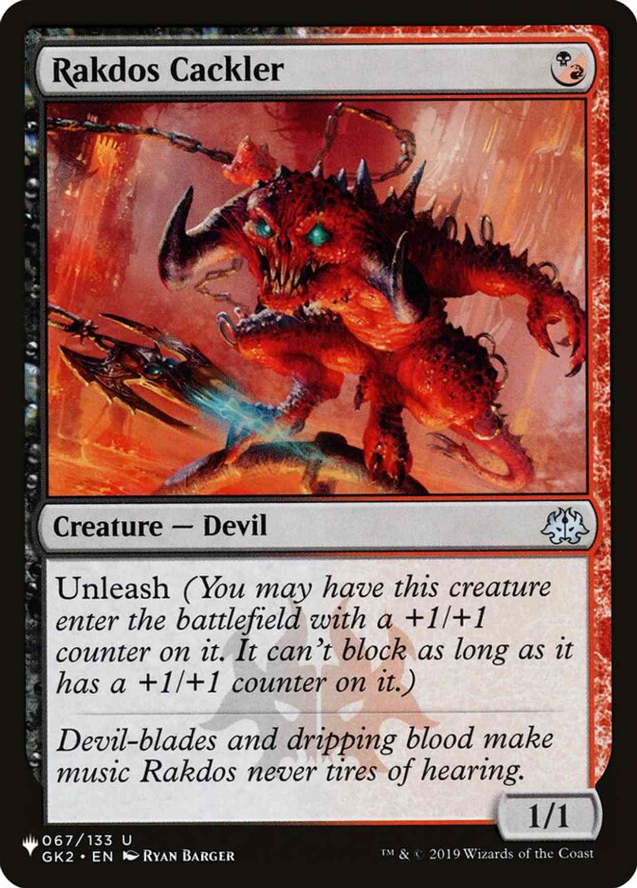 Rakdos Cackler magic card front