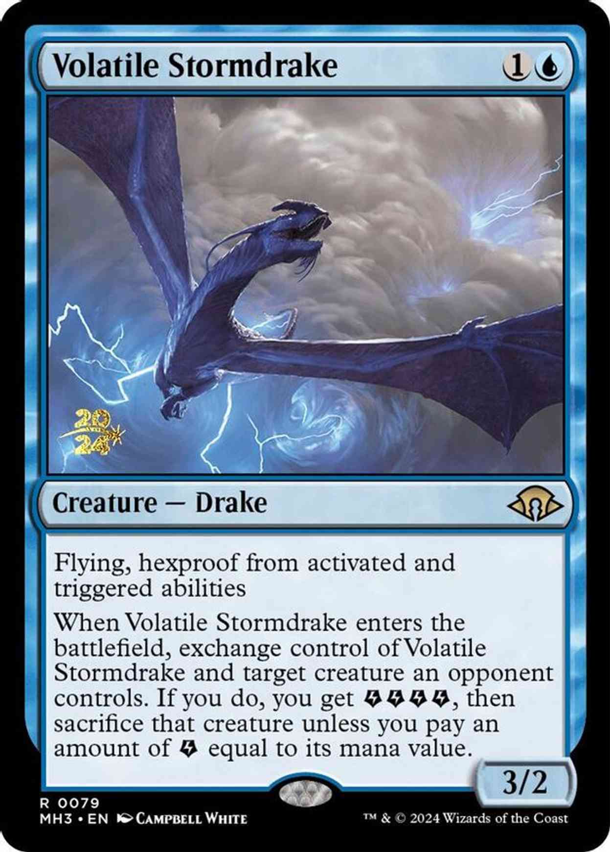 Volatile Stormdrake magic card front