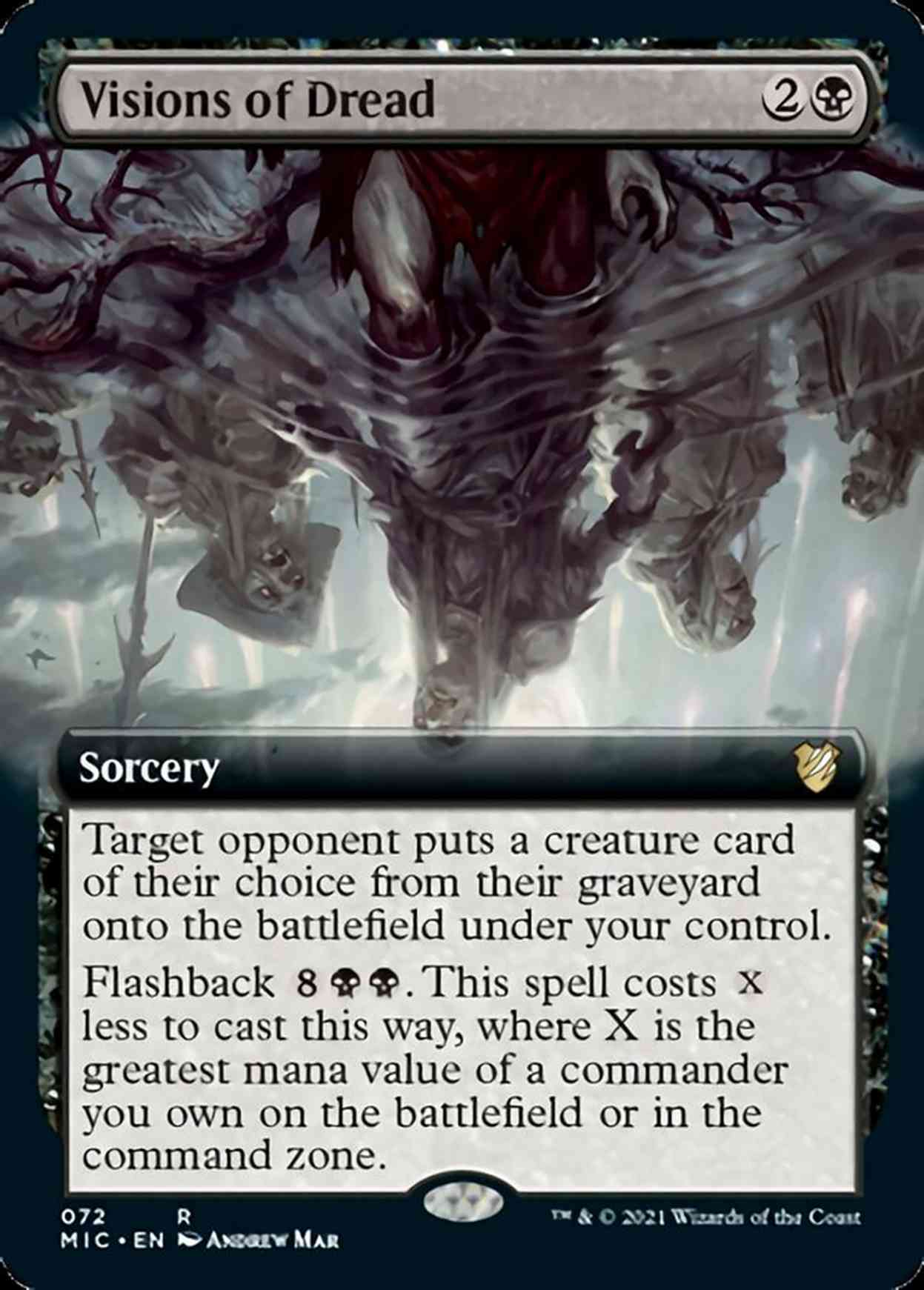 Visions of Dread (Extended Art) magic card front
