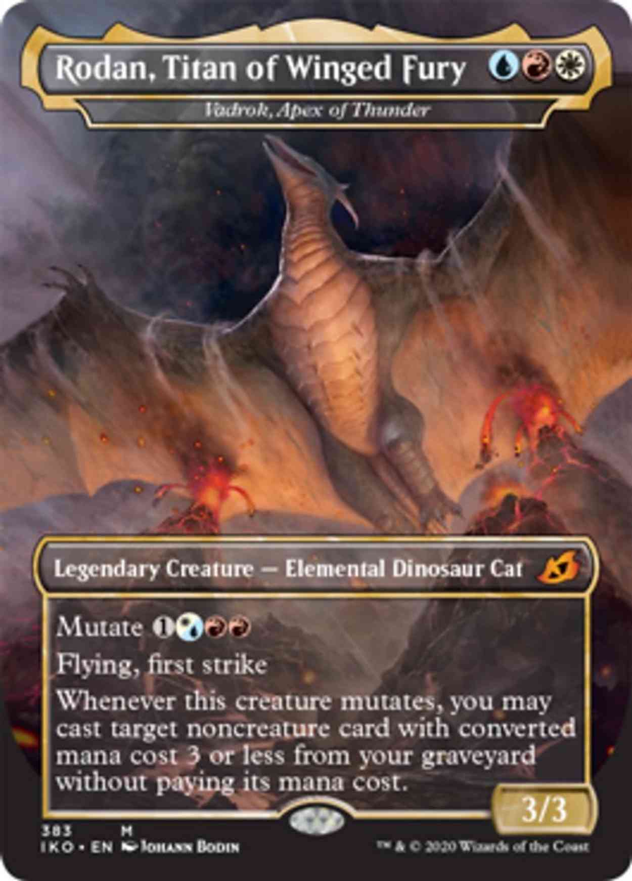 Rodan, Titan of Winged Fury - Vadrok, Apex of Thunder magic card front