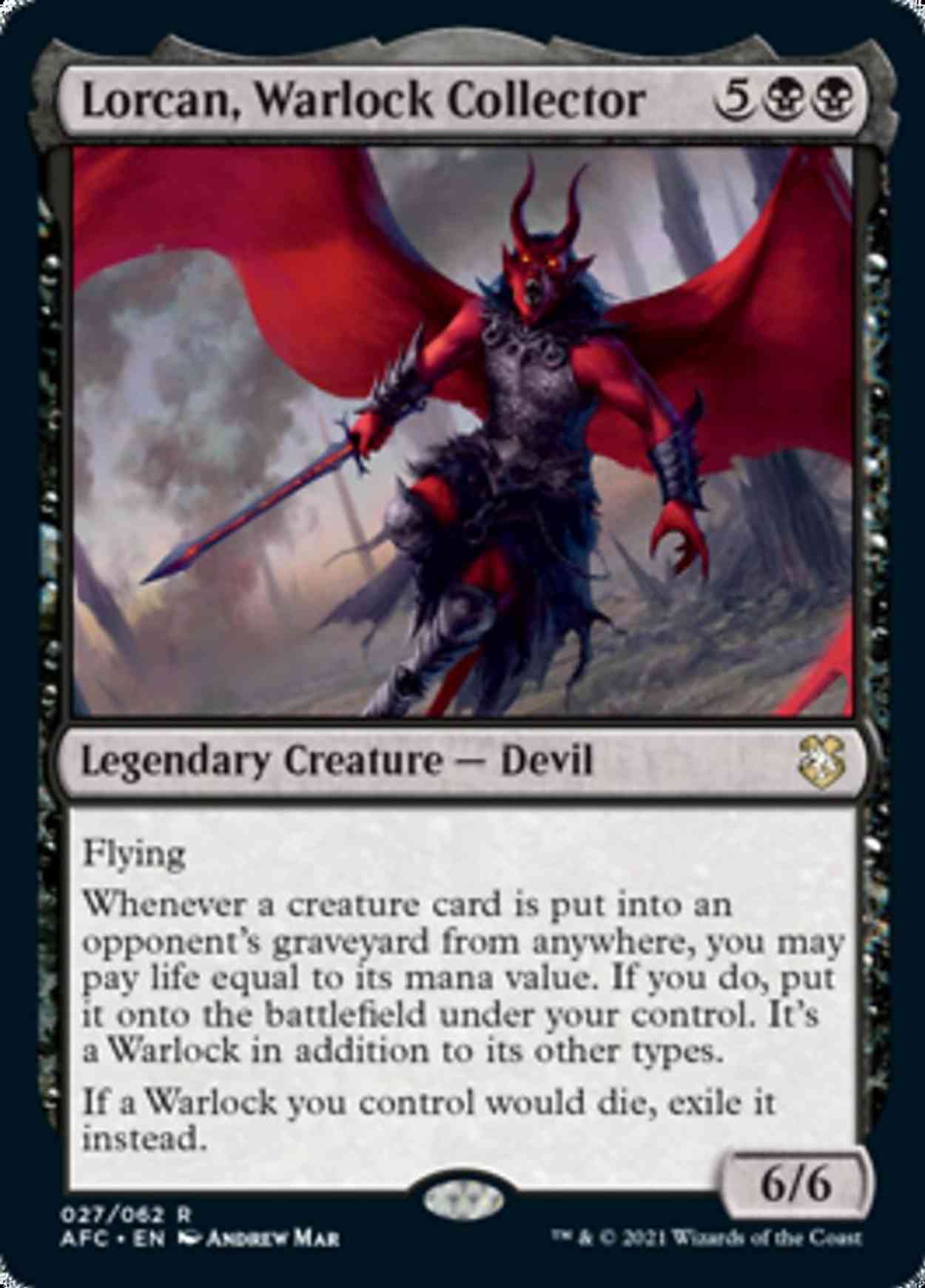 Lorcan, Warlock Collector magic card front