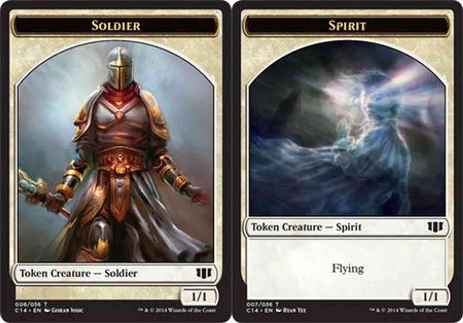 Soldier // Spirit Double-sided Token magic card front
