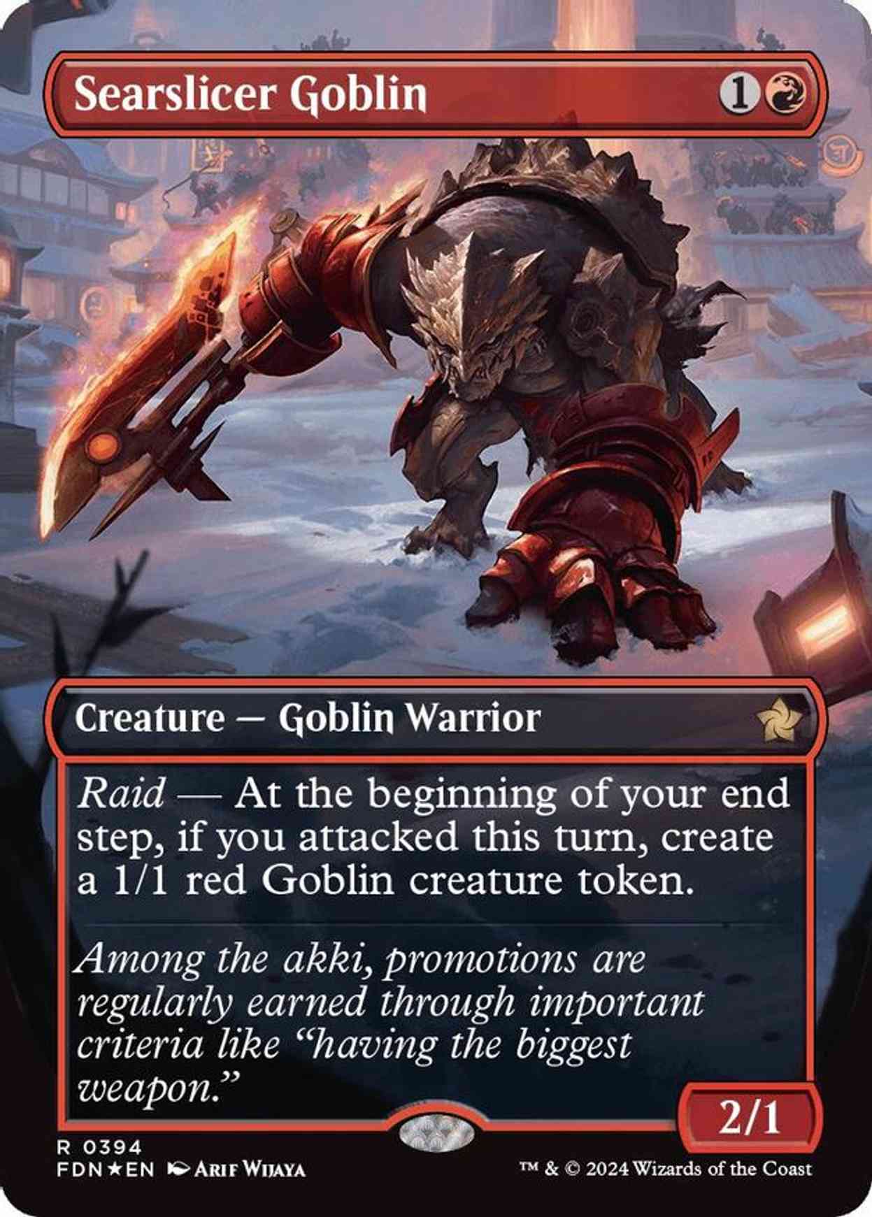 Searslicer Goblin (Borderless) (Mana Foil) magic card front