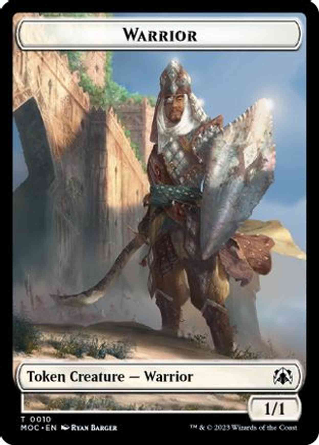 Warrior // Emblem - Elspeth, Sun's Champion Double-sided Token magic card front
