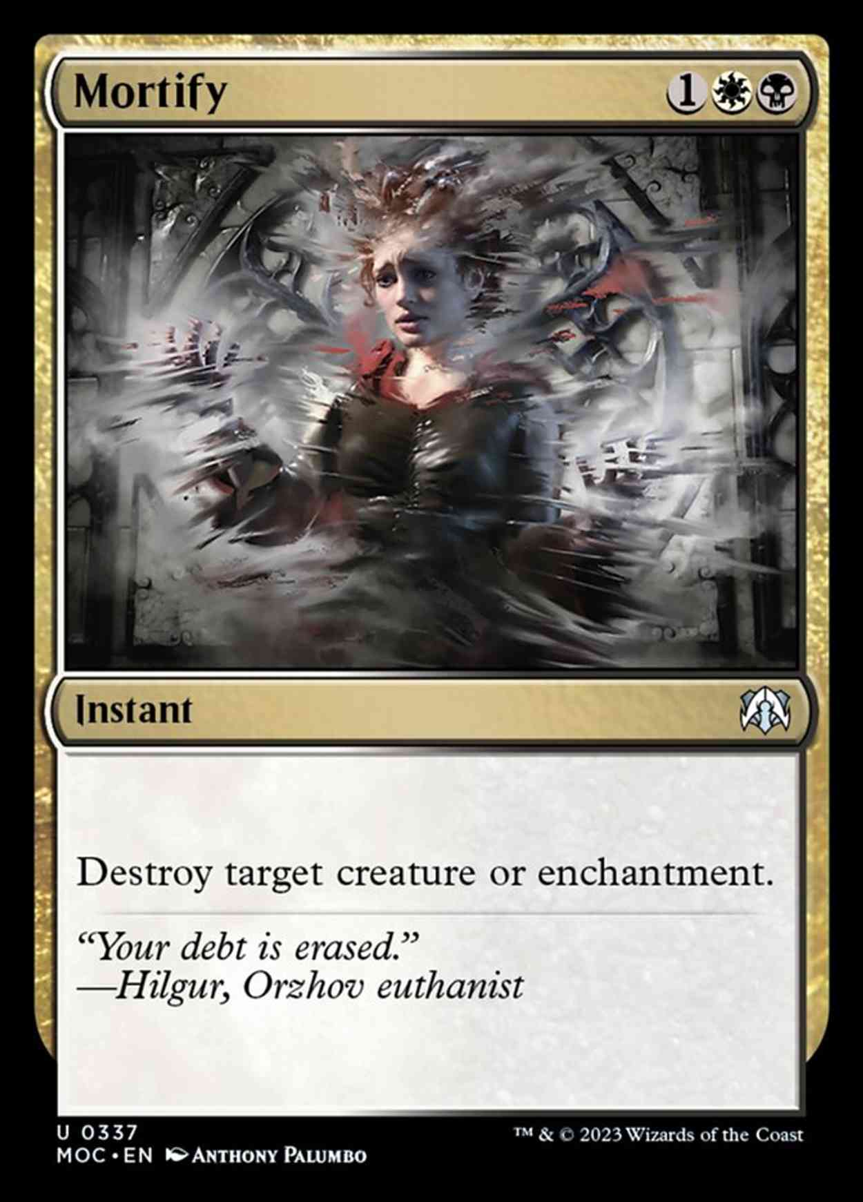 Mortify magic card front