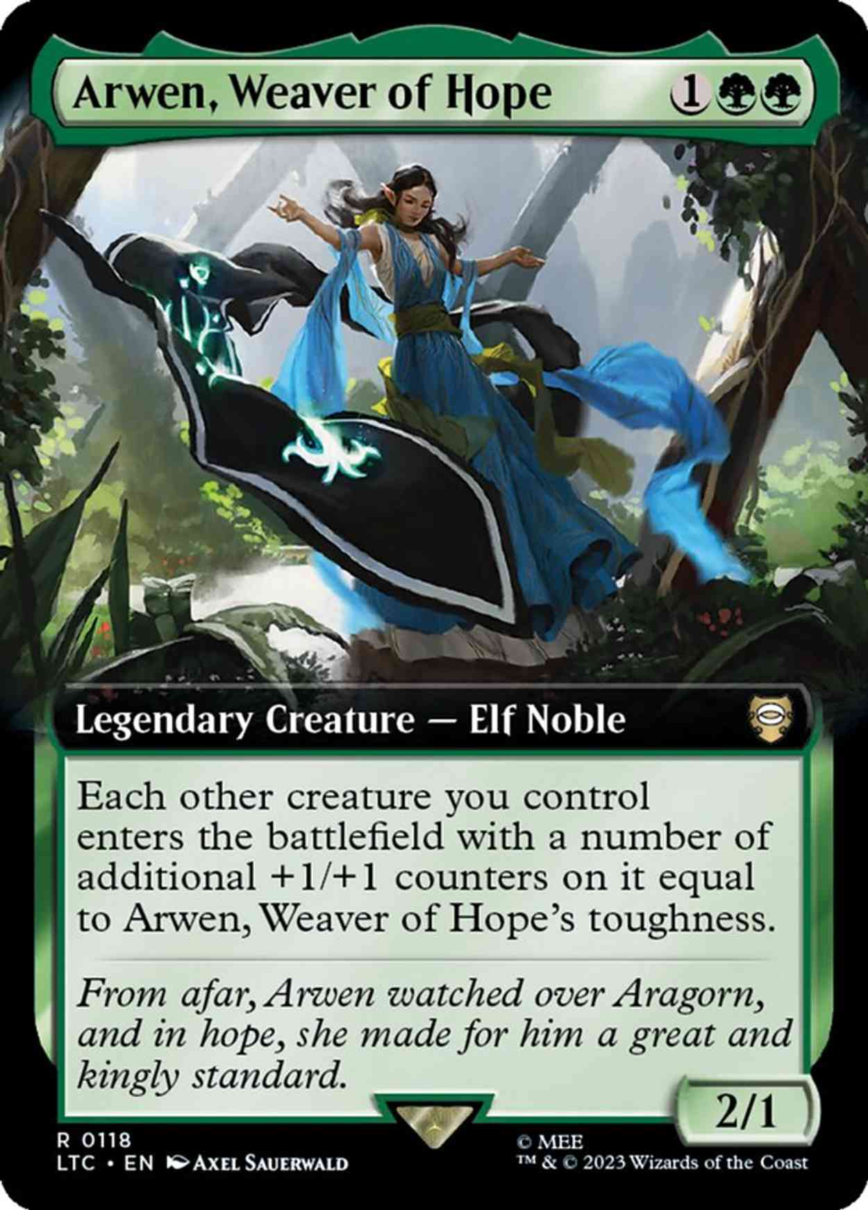 Arwen, Weaver of Hope (Extended Art) magic card front