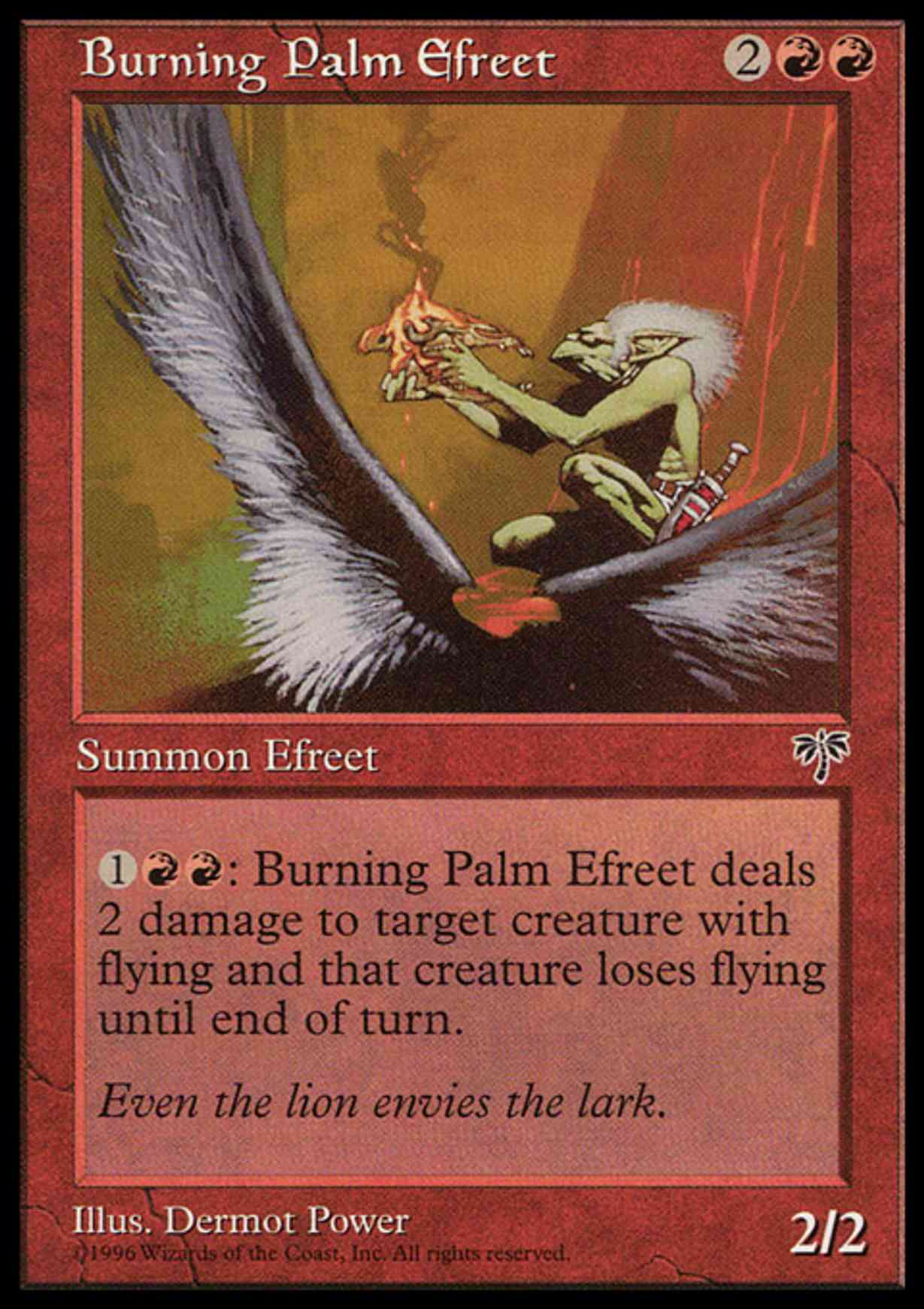 Burning Palm Efreet magic card front