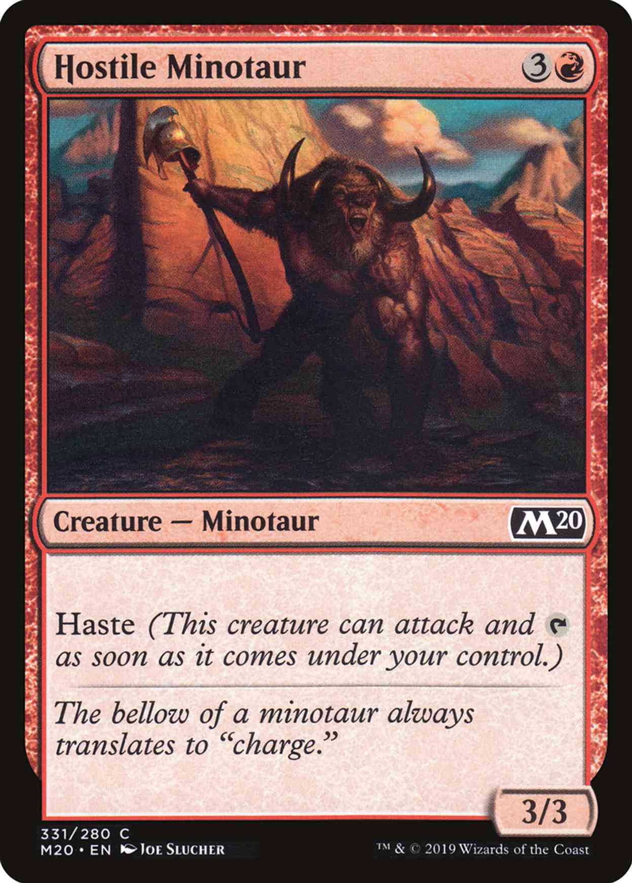 Hostile Minotaur magic card front