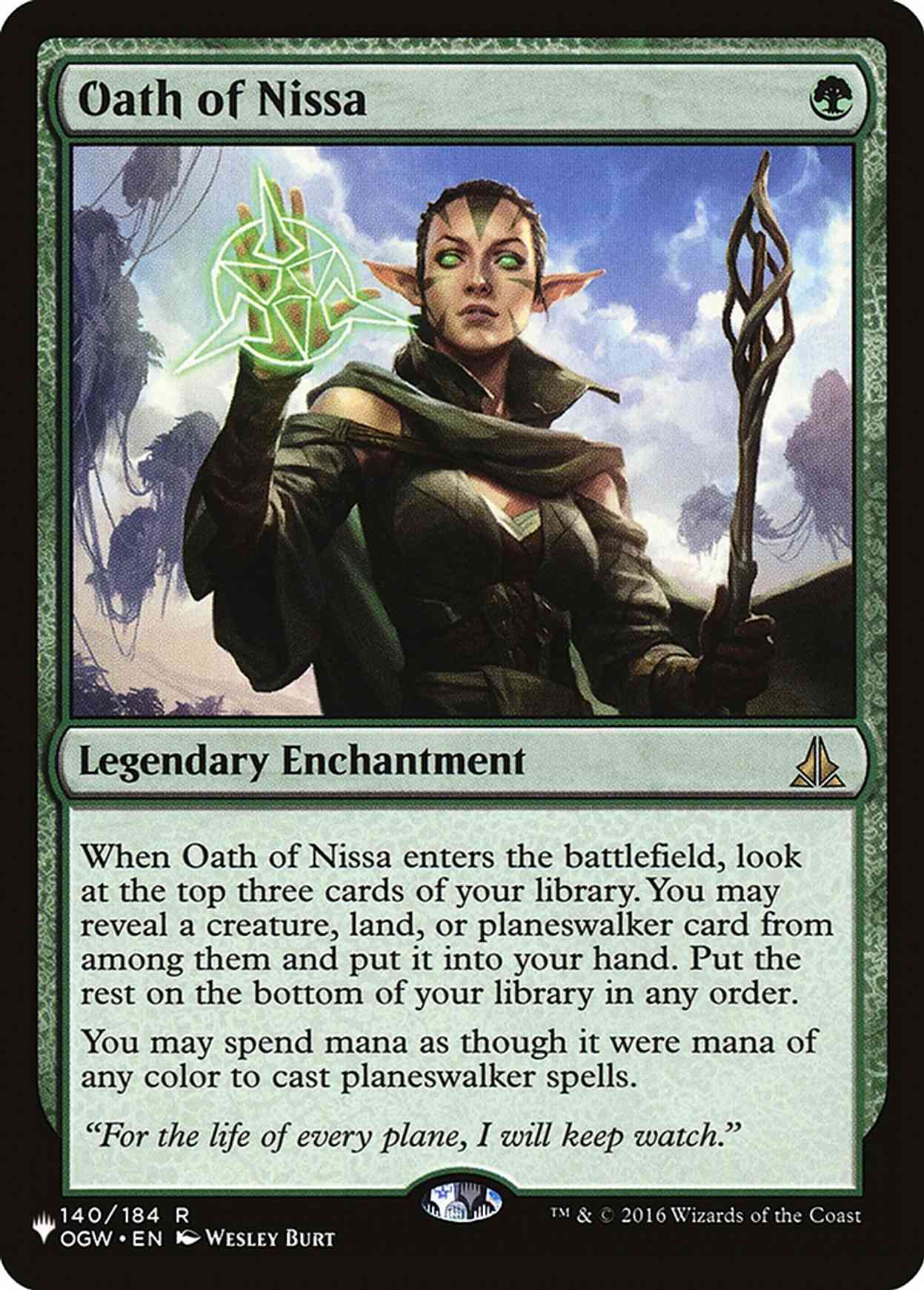 Oath of Nissa magic card front