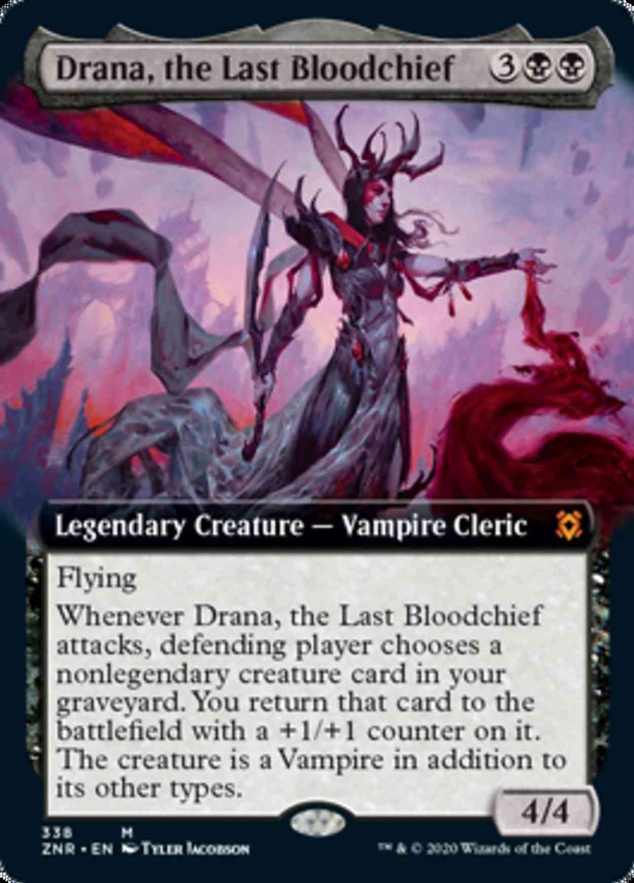 Drana, the Last Bloodchief (Extended Art) magic card front