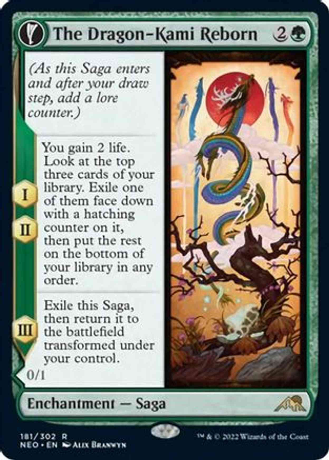The Dragon-Kami Reborn magic card front