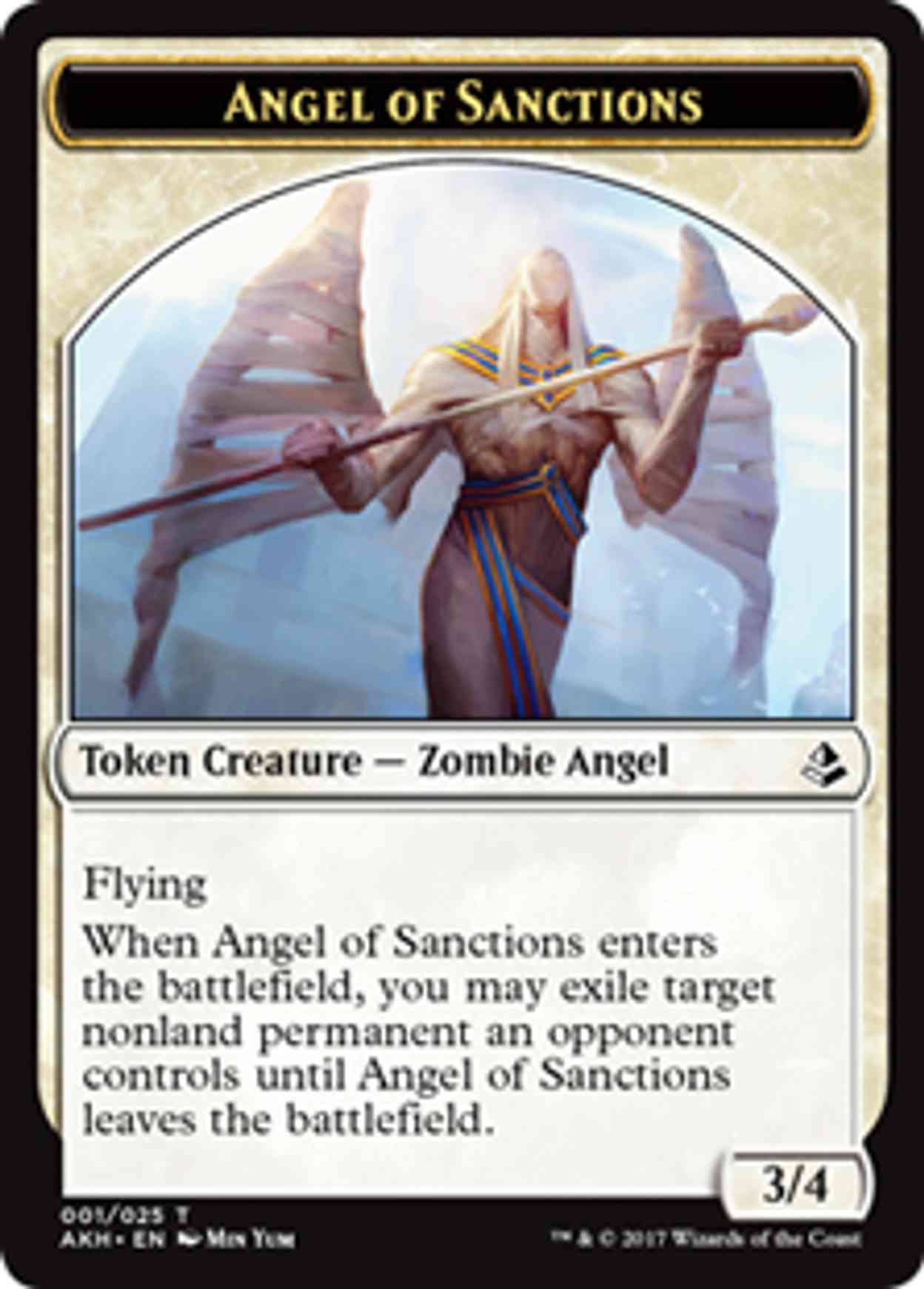 Angel of Sanctions Token magic card front