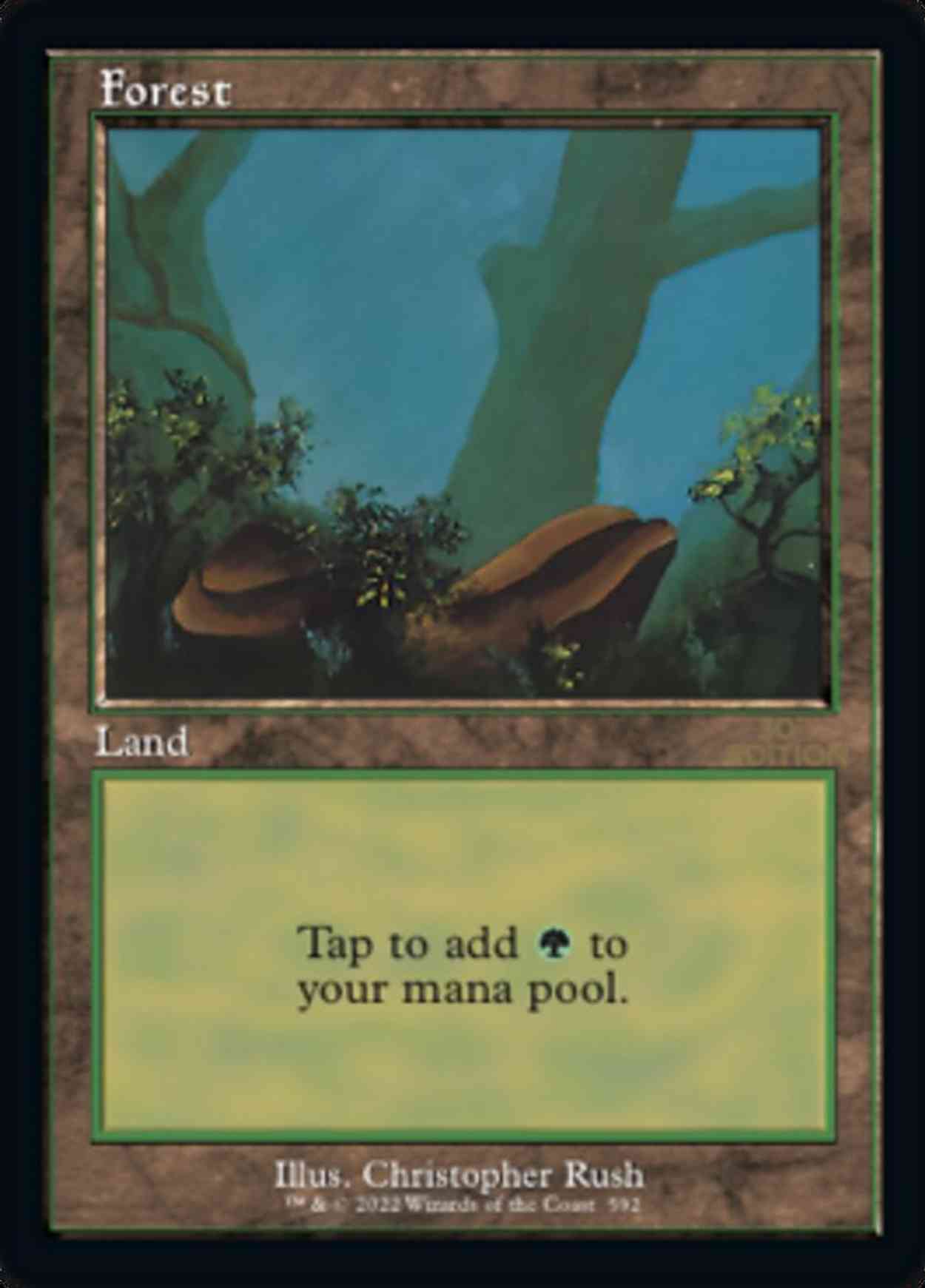 Forest (592) (Retro Frame) magic card front