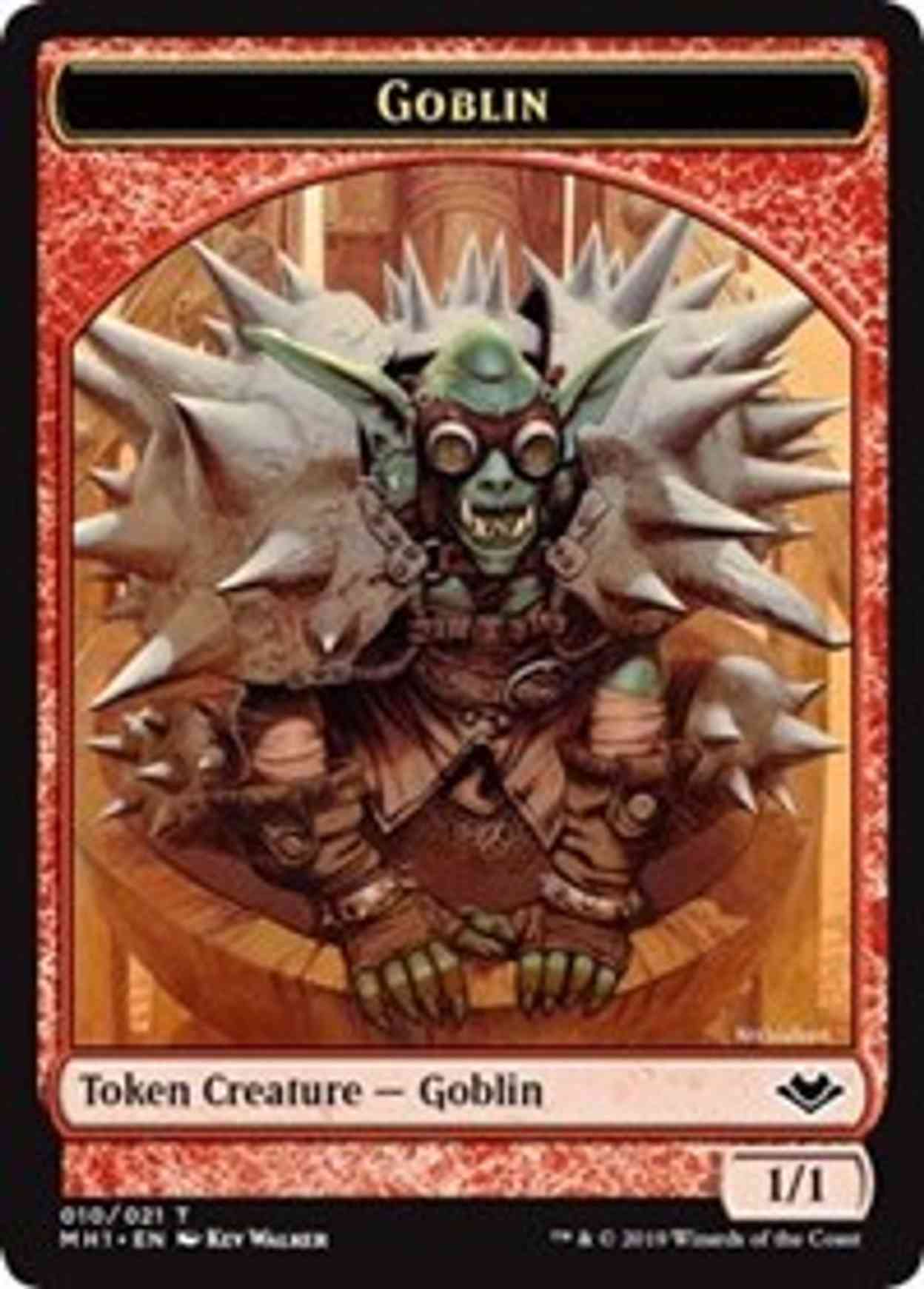 Goblin (010) // Emblem - Wrenn and Six (021) Double-sided Token magic card front