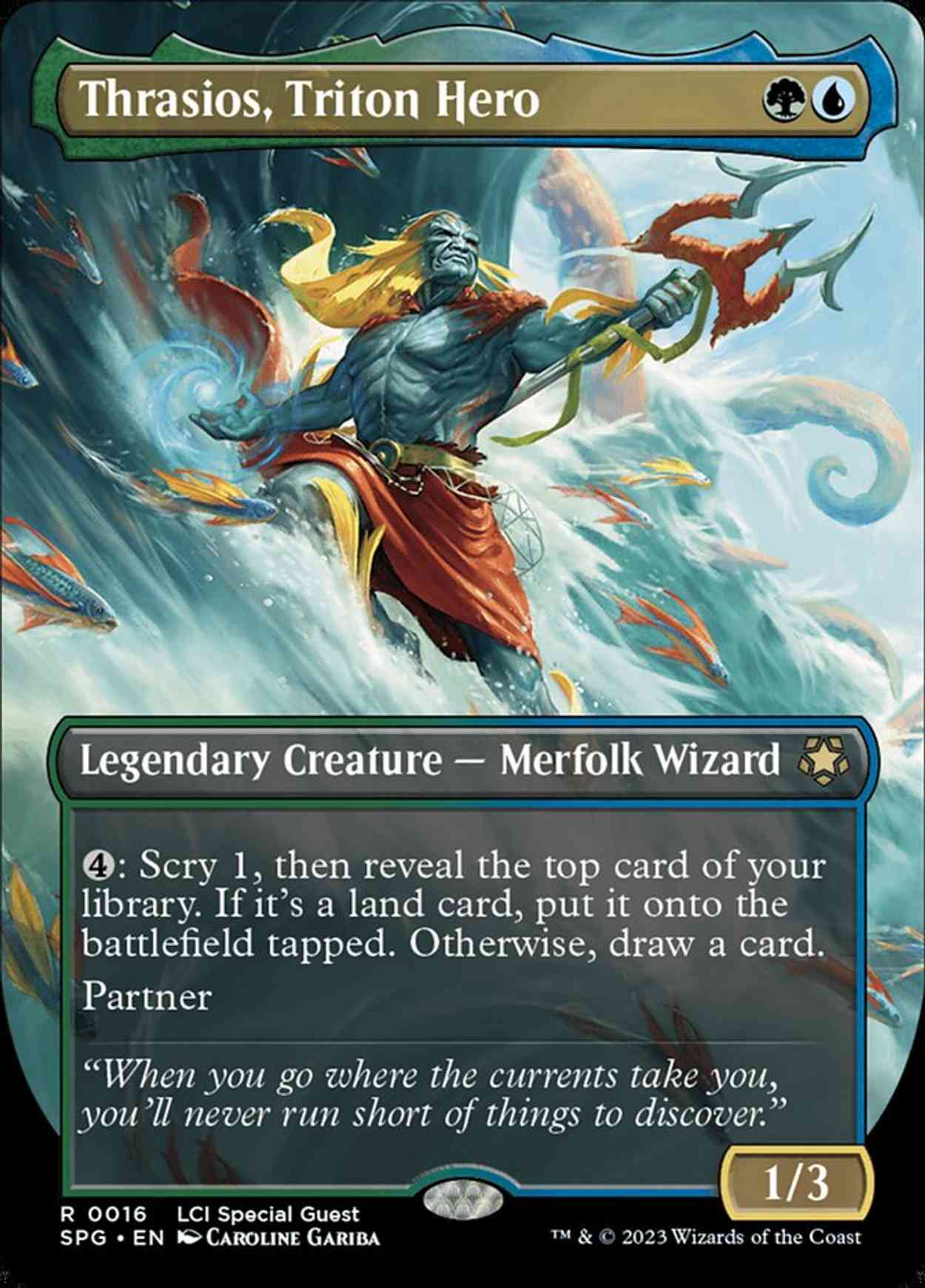 Thrasios, Triton Hero (Borderless) magic card front