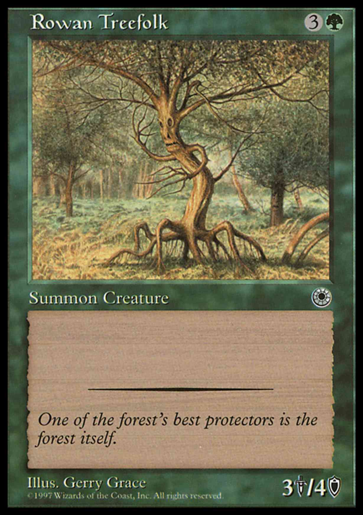 Rowan Treefolk magic card front