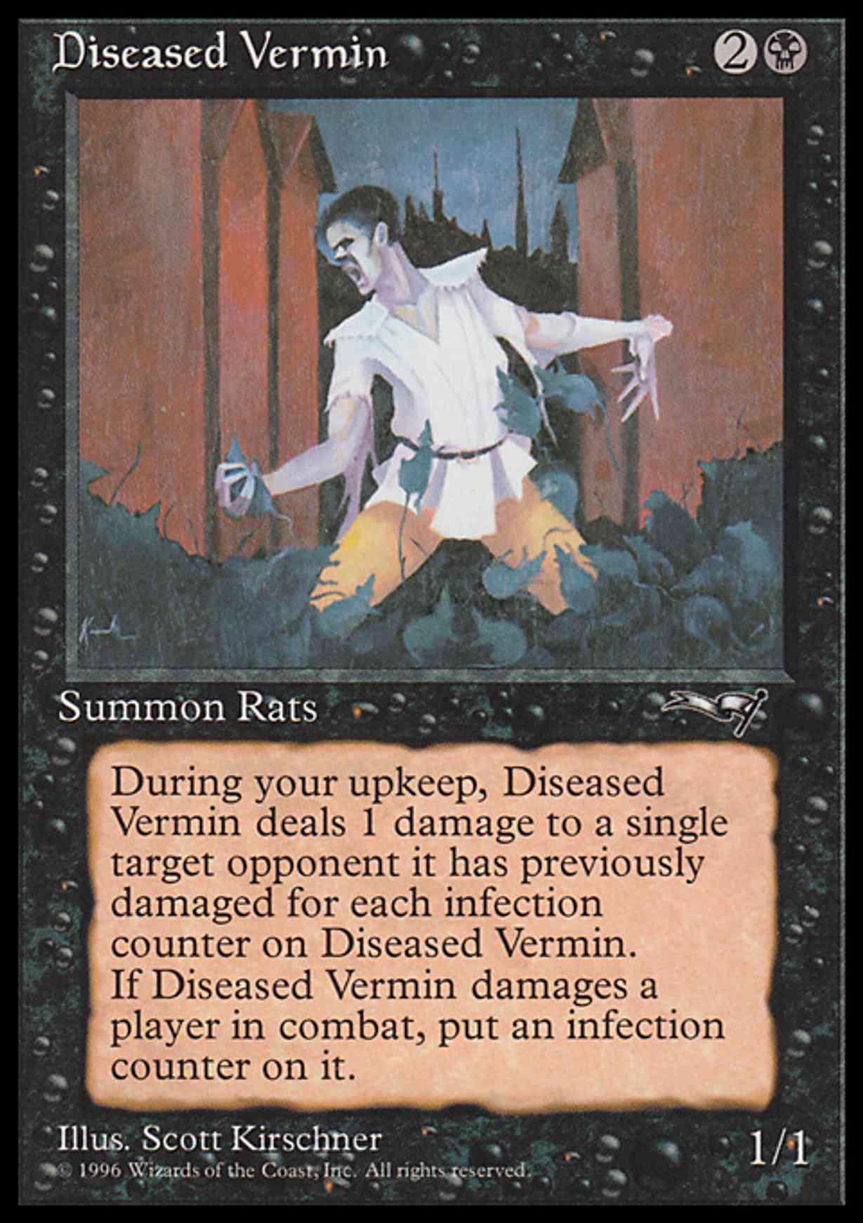 Diseased Vermin magic card front