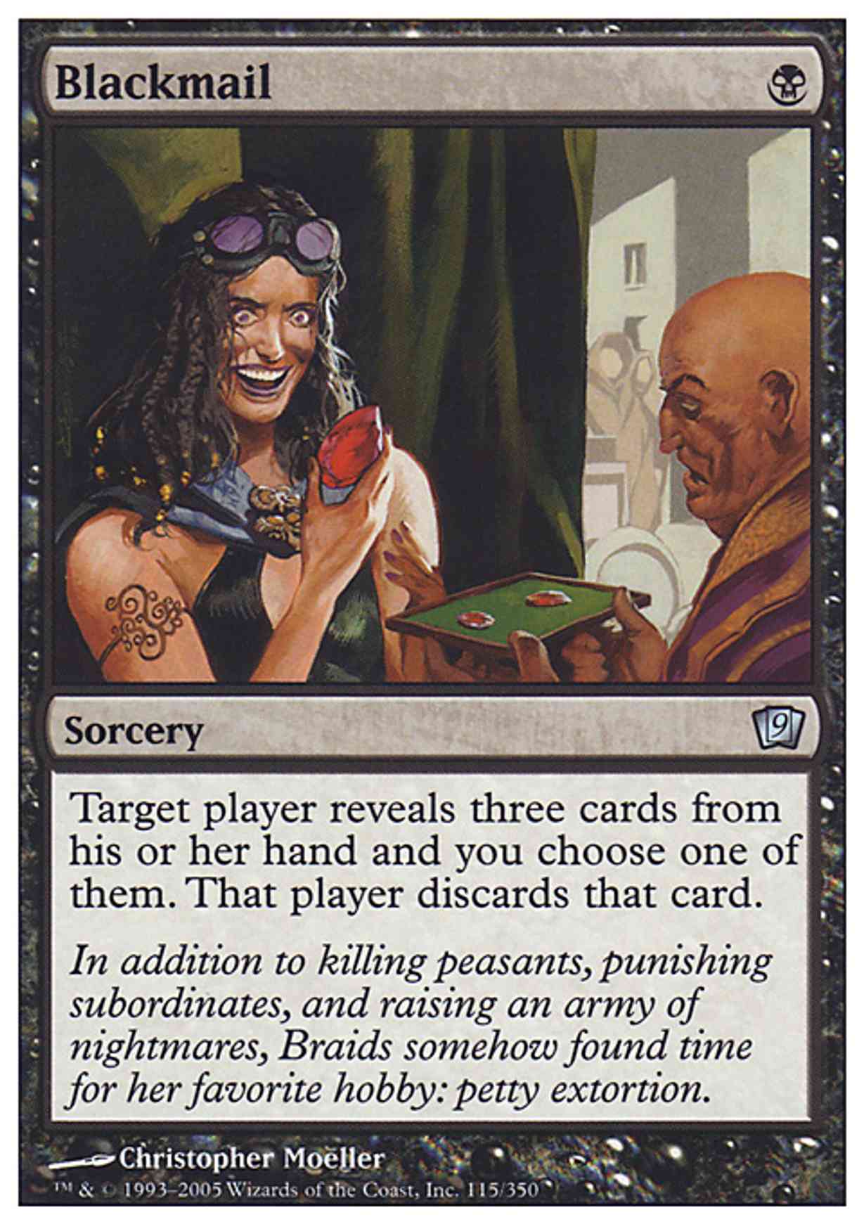 Blackmail magic card front