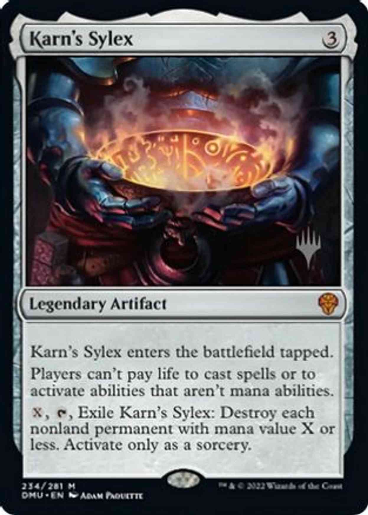 Karn's Sylex magic card front