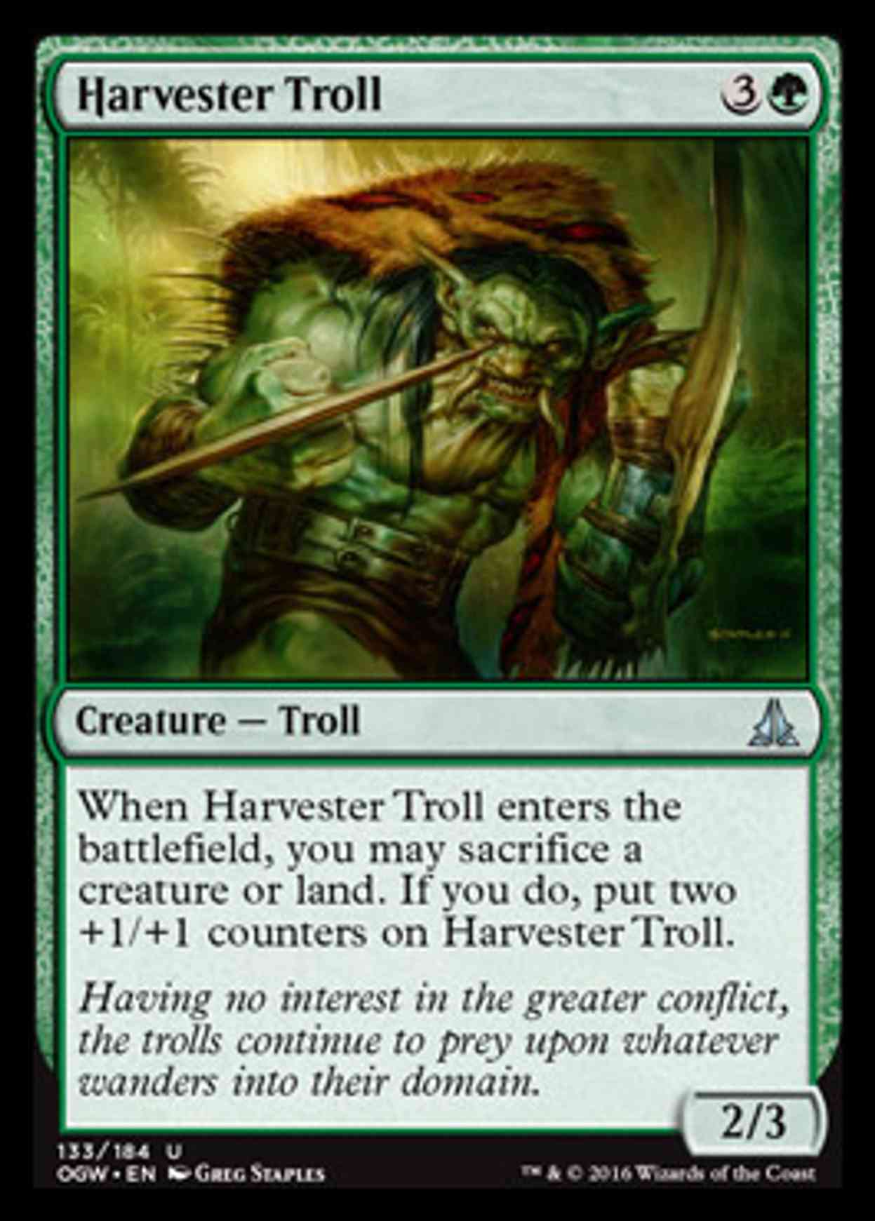 Harvester Troll magic card front