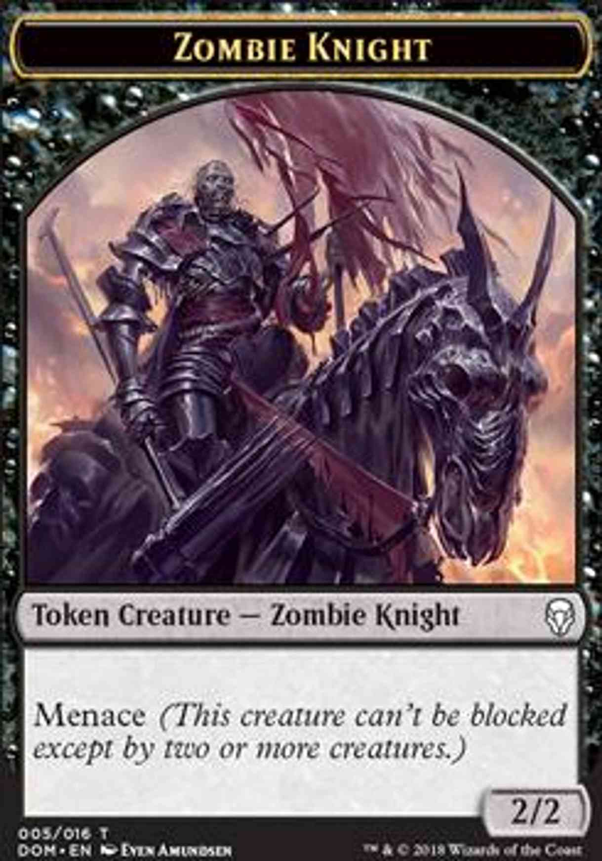 Zombie Knight Token magic card front