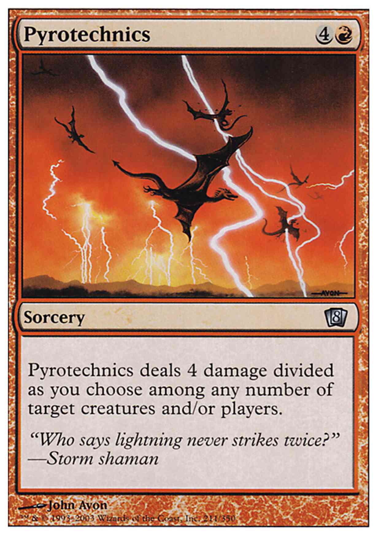 Pyrotechnics magic card front