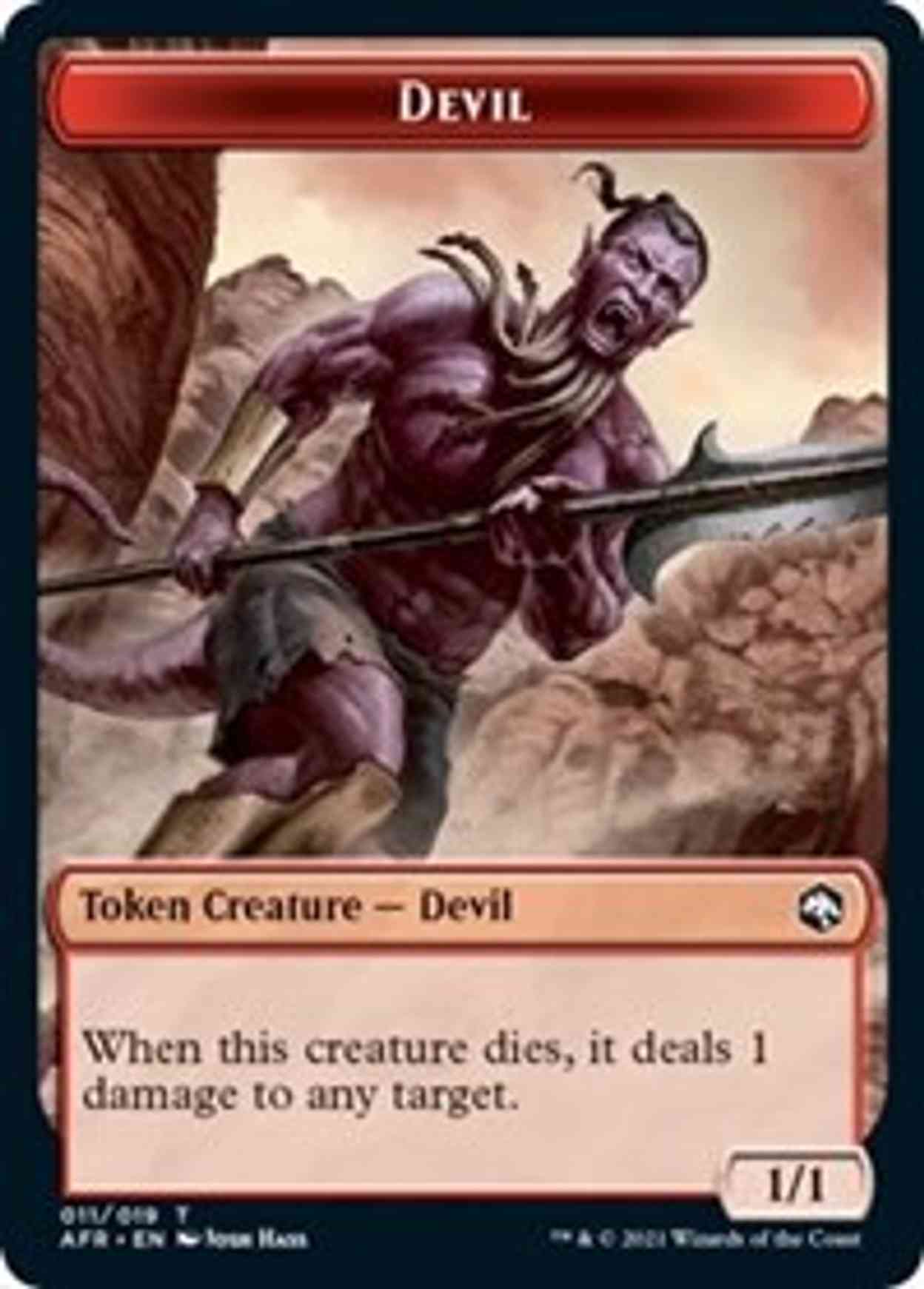 Devil // Emblem - Zariel, Archduke of Avernus Double-sided Token magic card front