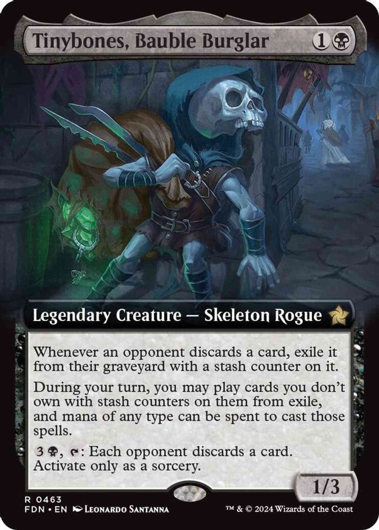 Tinybones, Bauble Burglar (Extended Art) magic card front