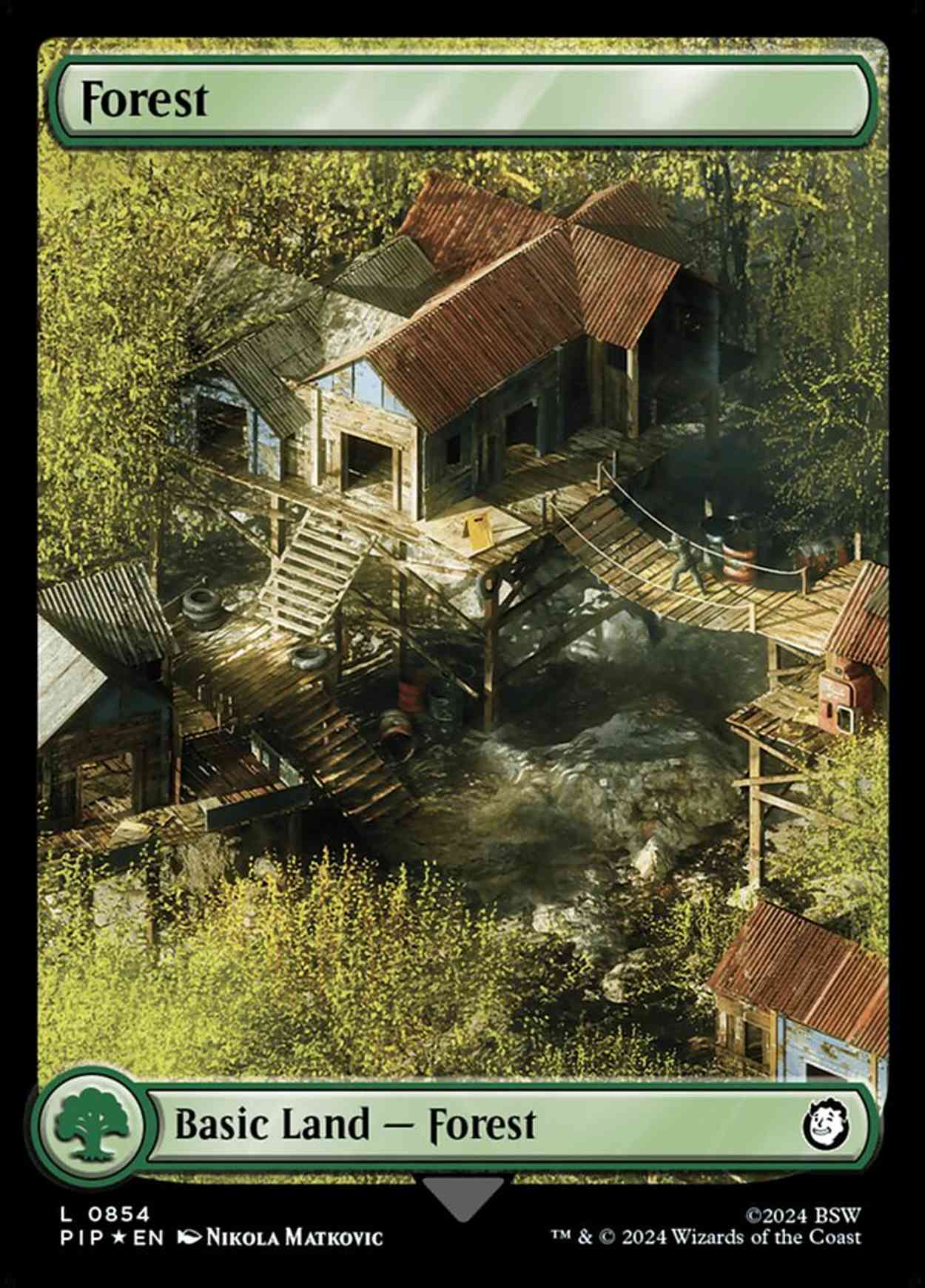 Forest (0854) (Surge Foil) magic card front