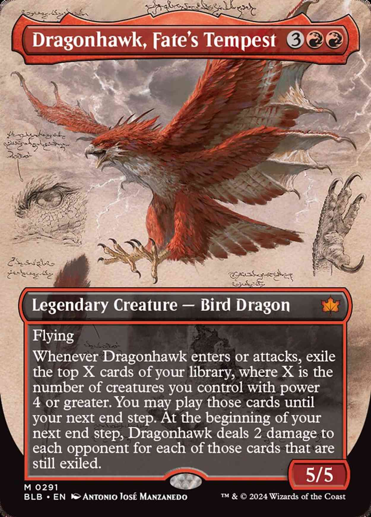 Dragonhawk, Fate's Tempest (Borderless) magic card front