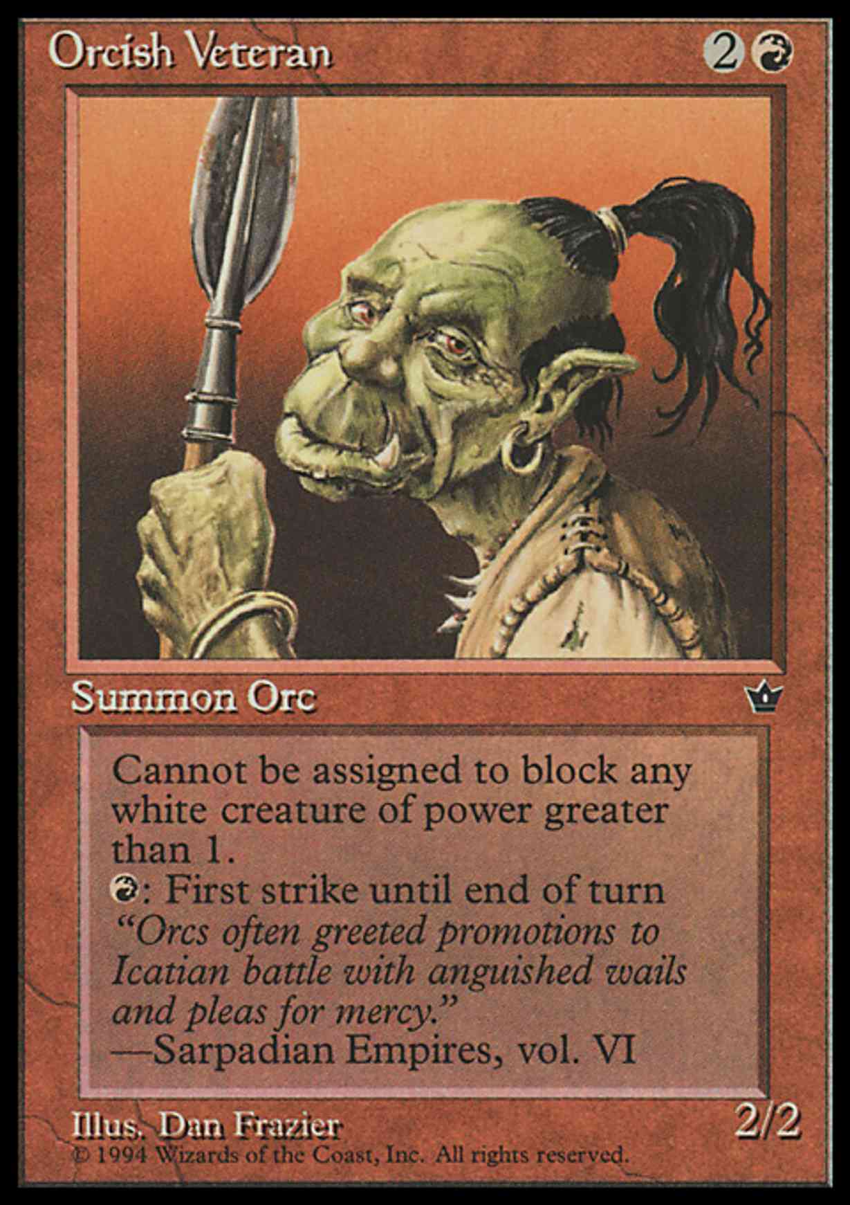 Orcish Veteran (Frazier) magic card front