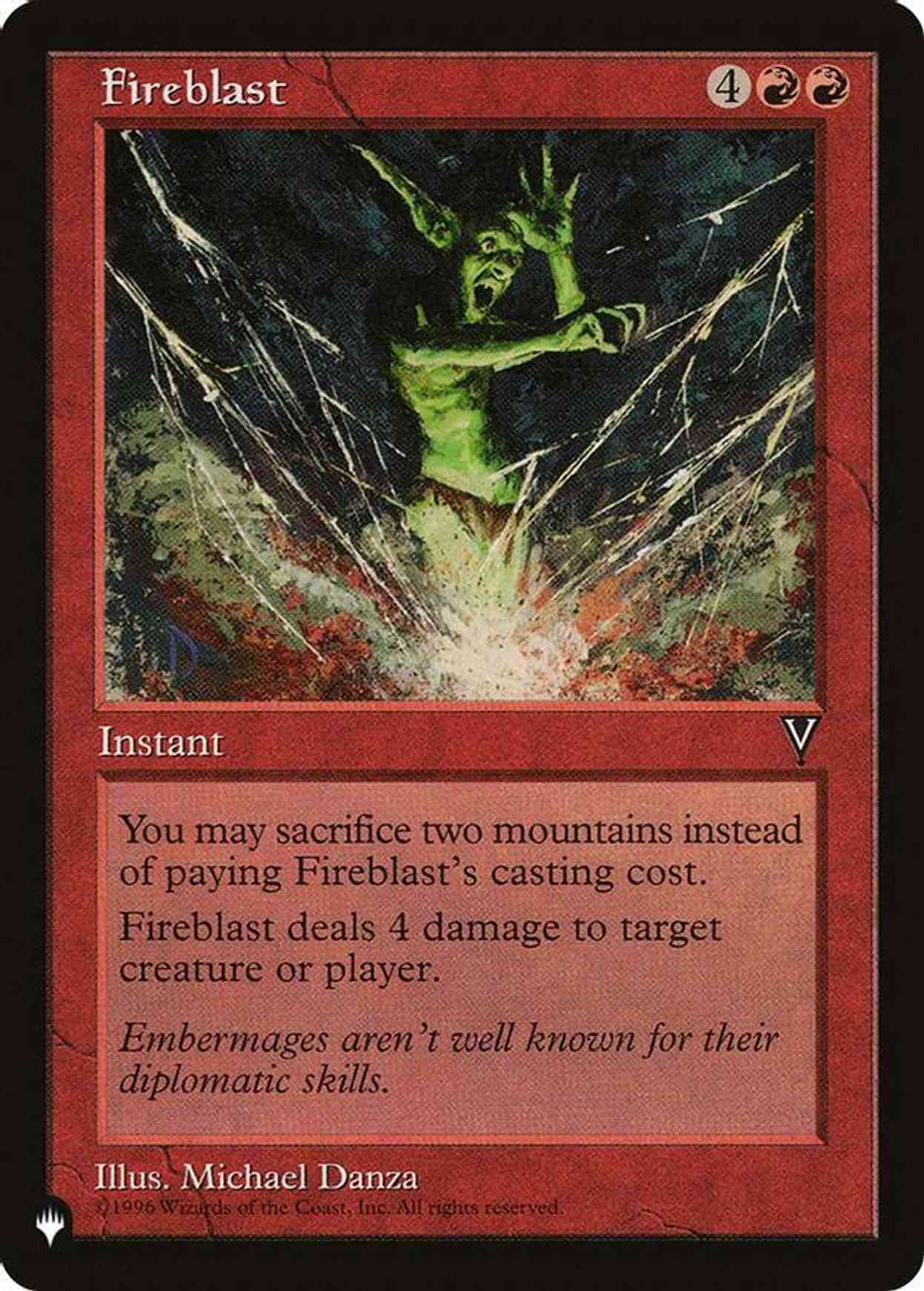 Fireblast magic card front