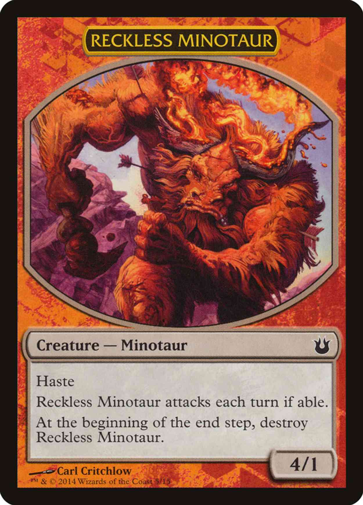 Reckless Minotaur magic card front