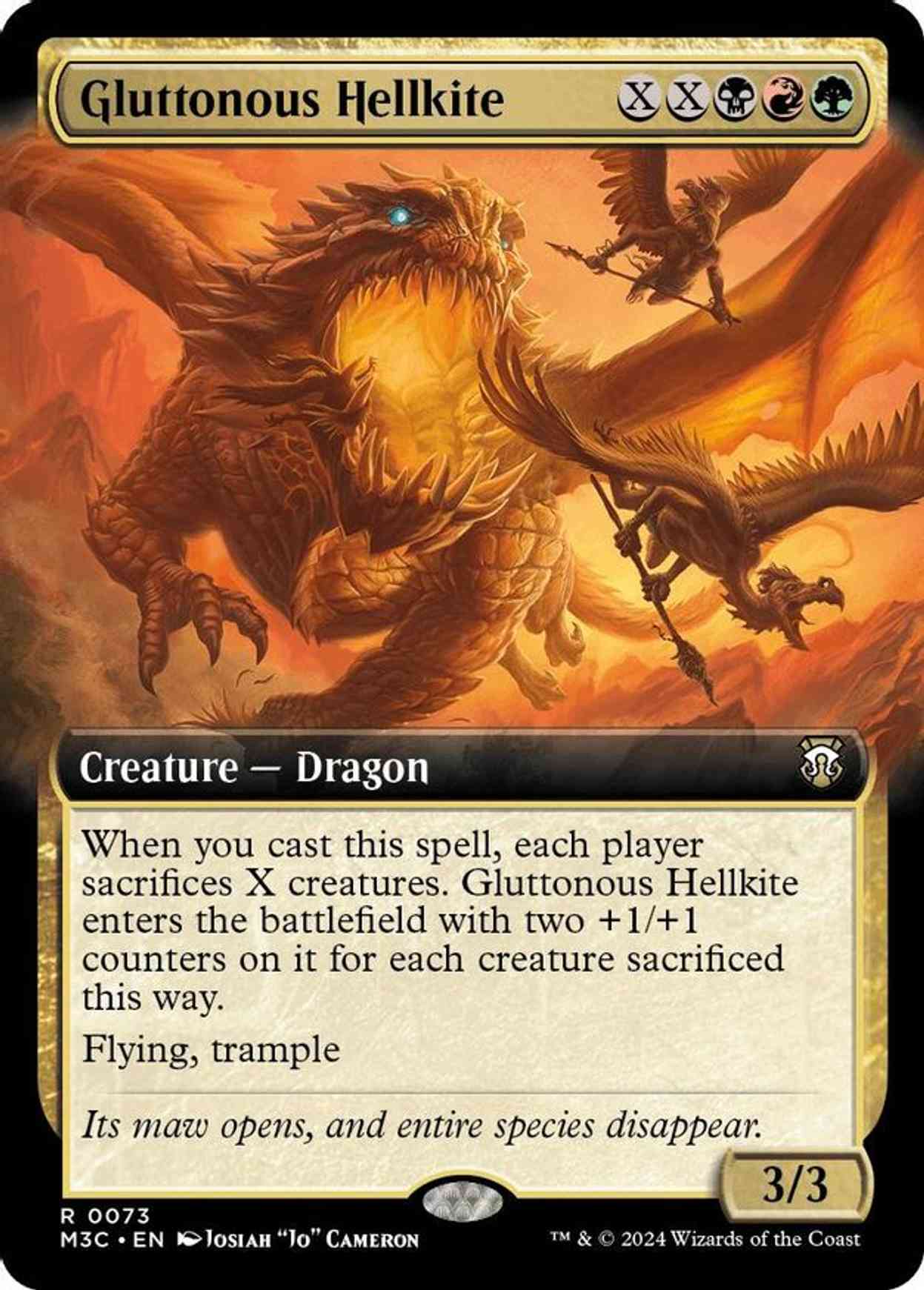 Gluttonous Hellkite (Extended Art) (Ripple Foil) magic card front