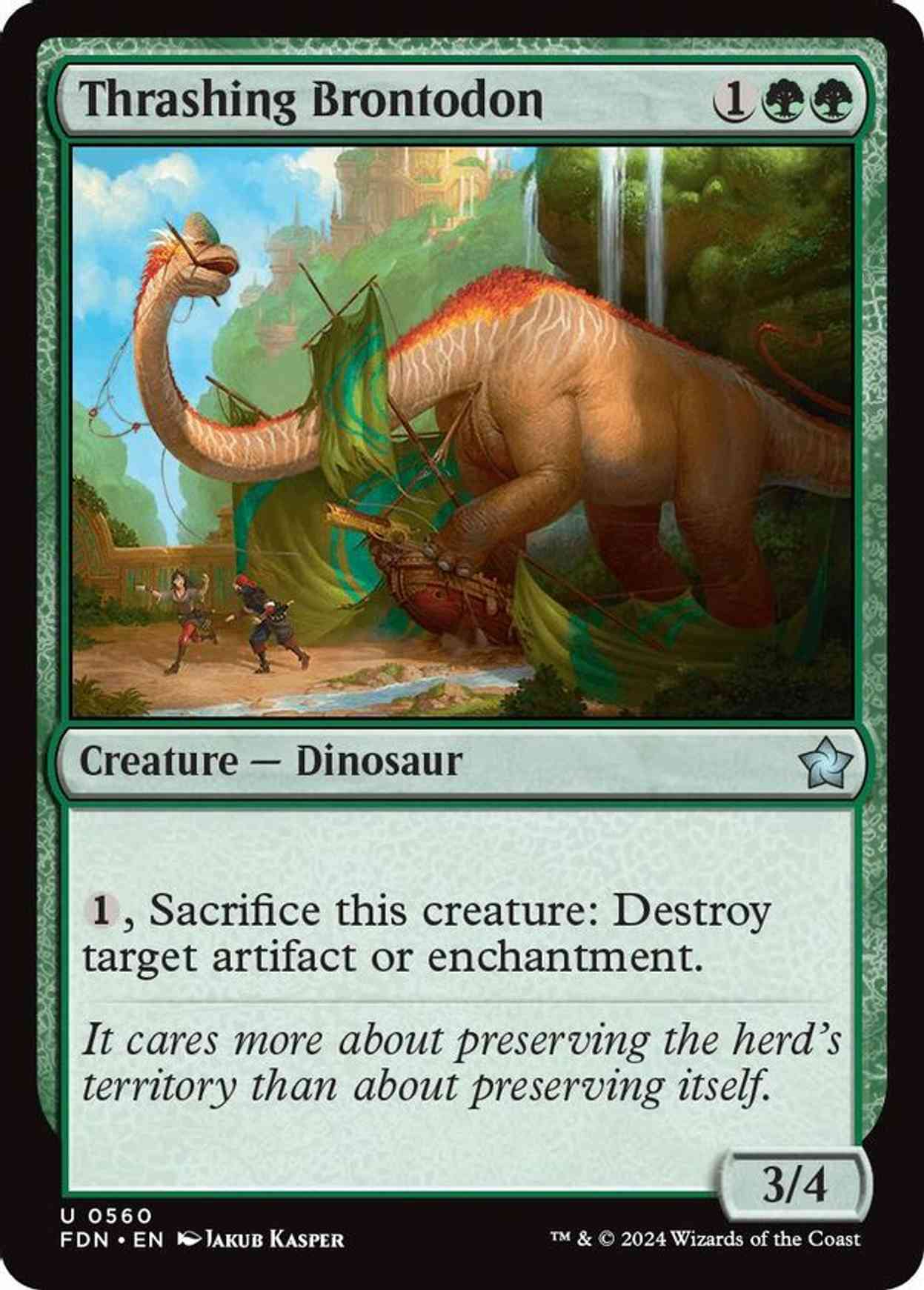 Thrashing Brontodon magic card front