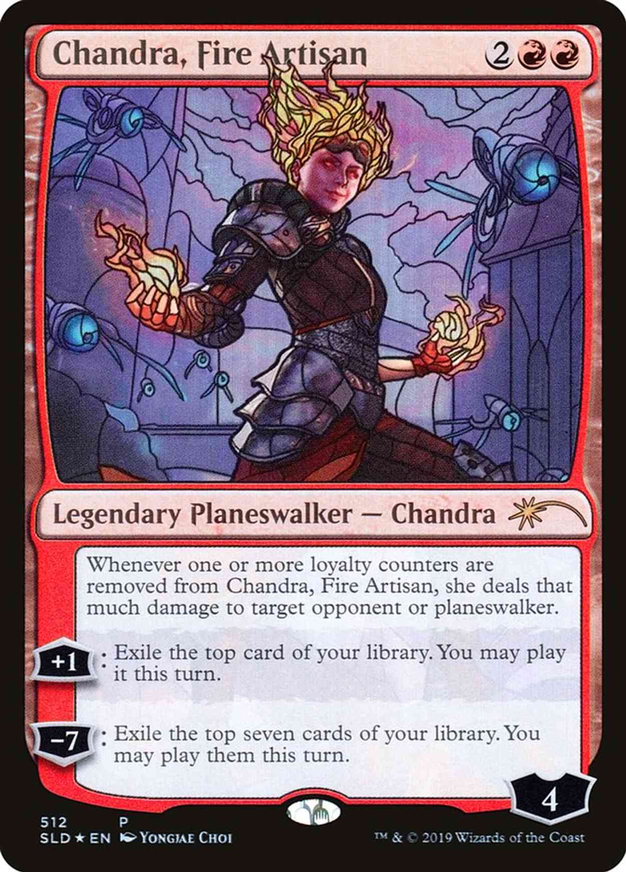 Chandra, Fire Artisan (Stained Glass) magic card front
