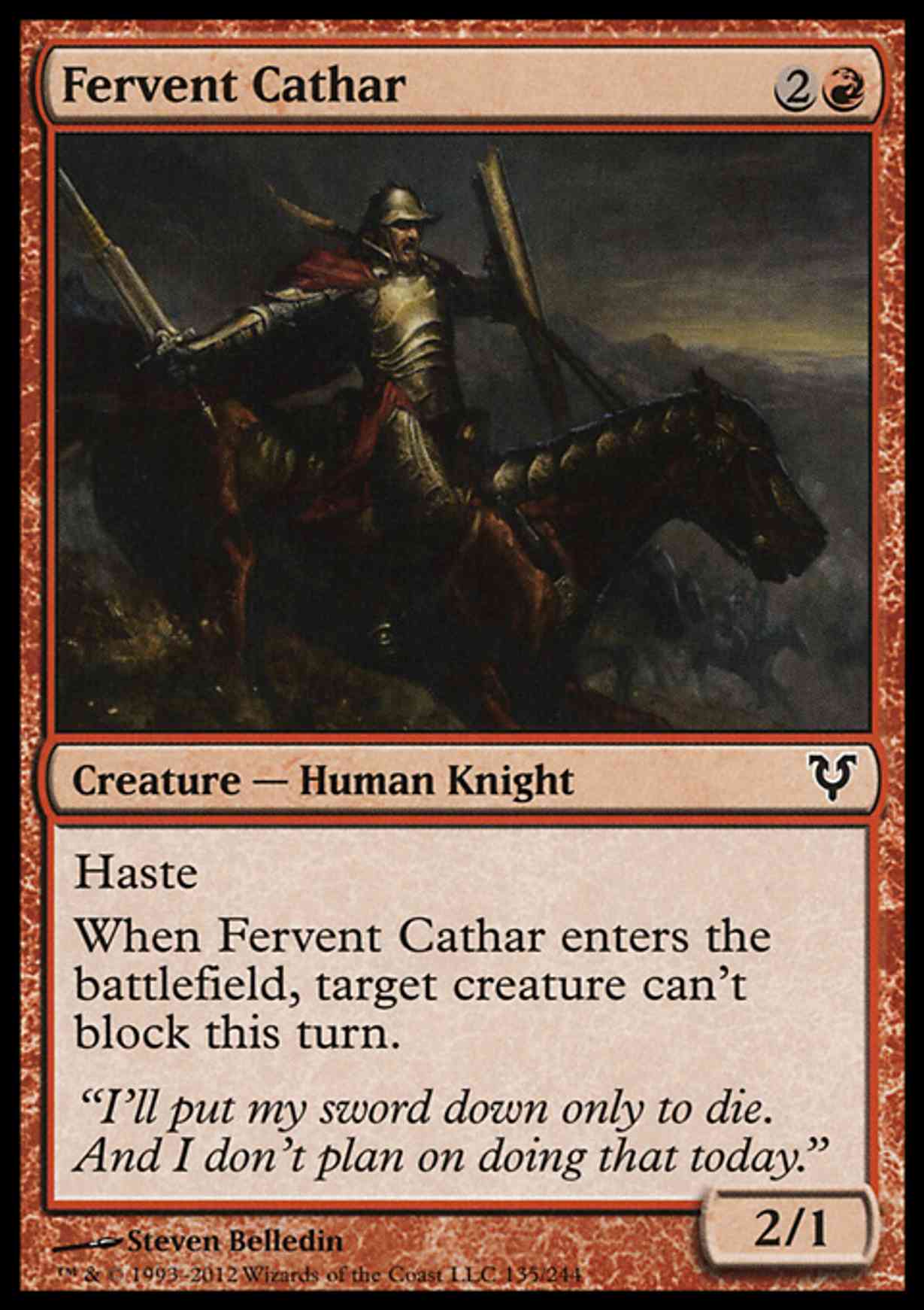 Fervent Cathar magic card front