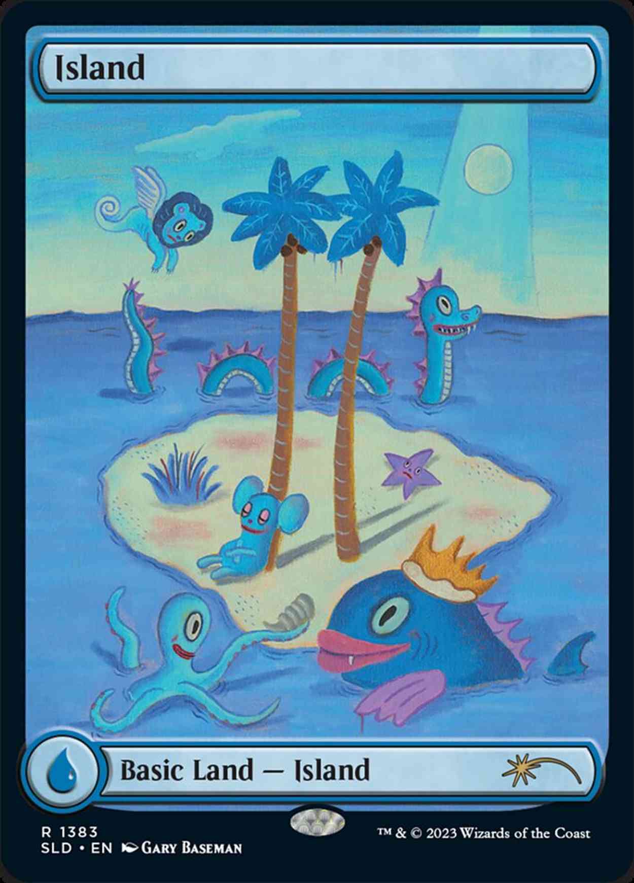 Island (1383) magic card front
