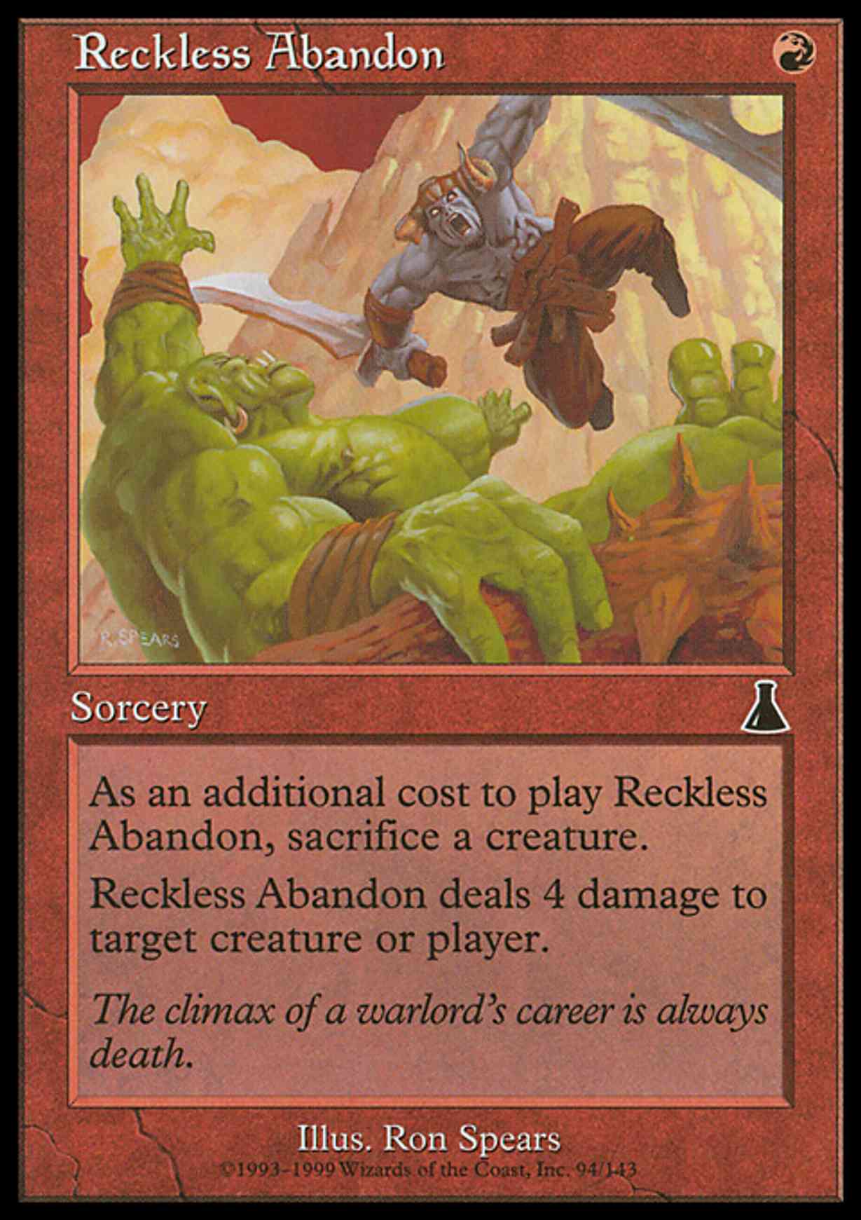 Reckless Abandon magic card front