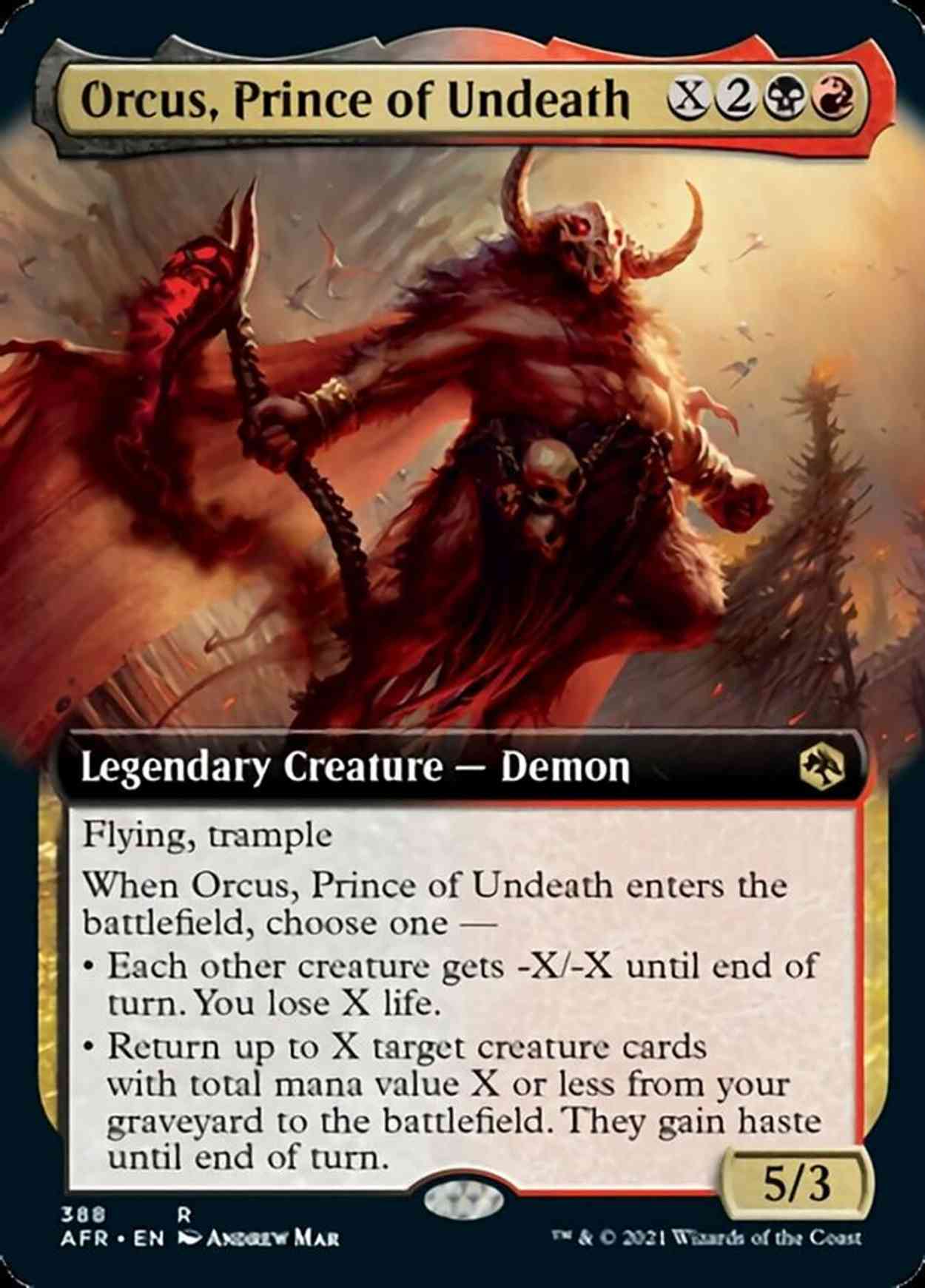 Orcus, Prince of Undeath (Extended Art) magic card front