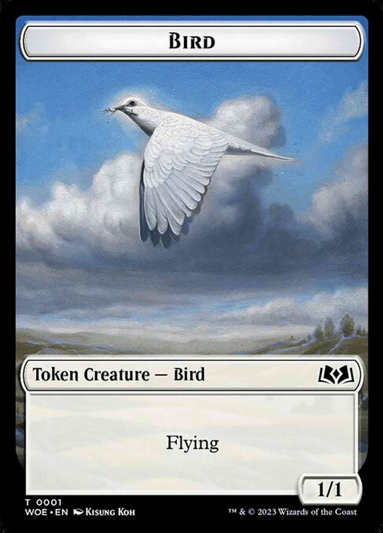 Bird // Human Double-Sided Token magic card front