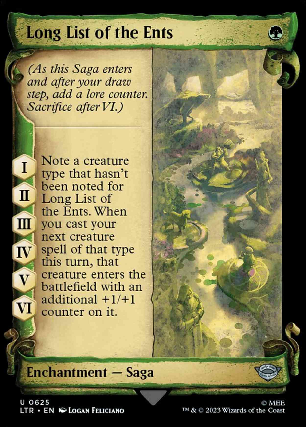 Long List of the Ents (Showcase Scrolls) magic card front