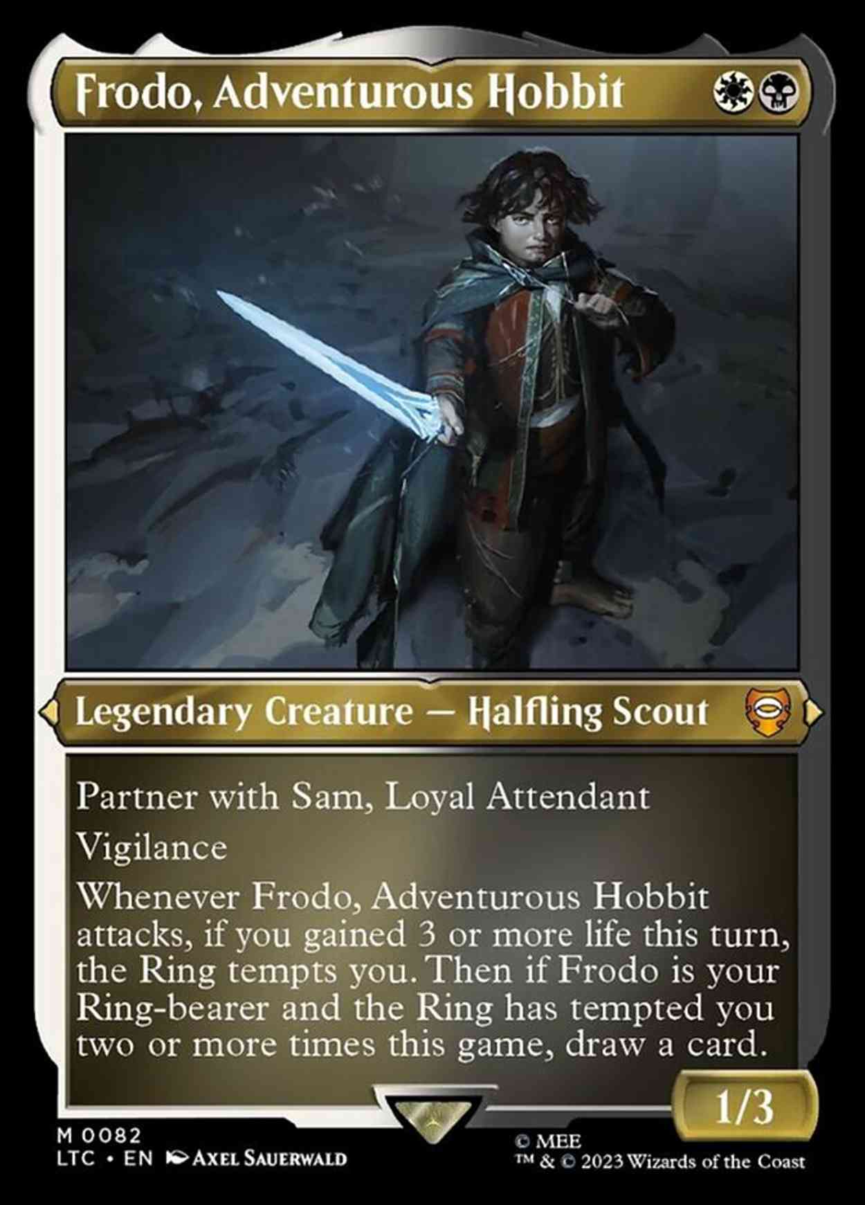 Frodo, Adventurous Hobbit (Display Commander) - Thick Stock magic card front