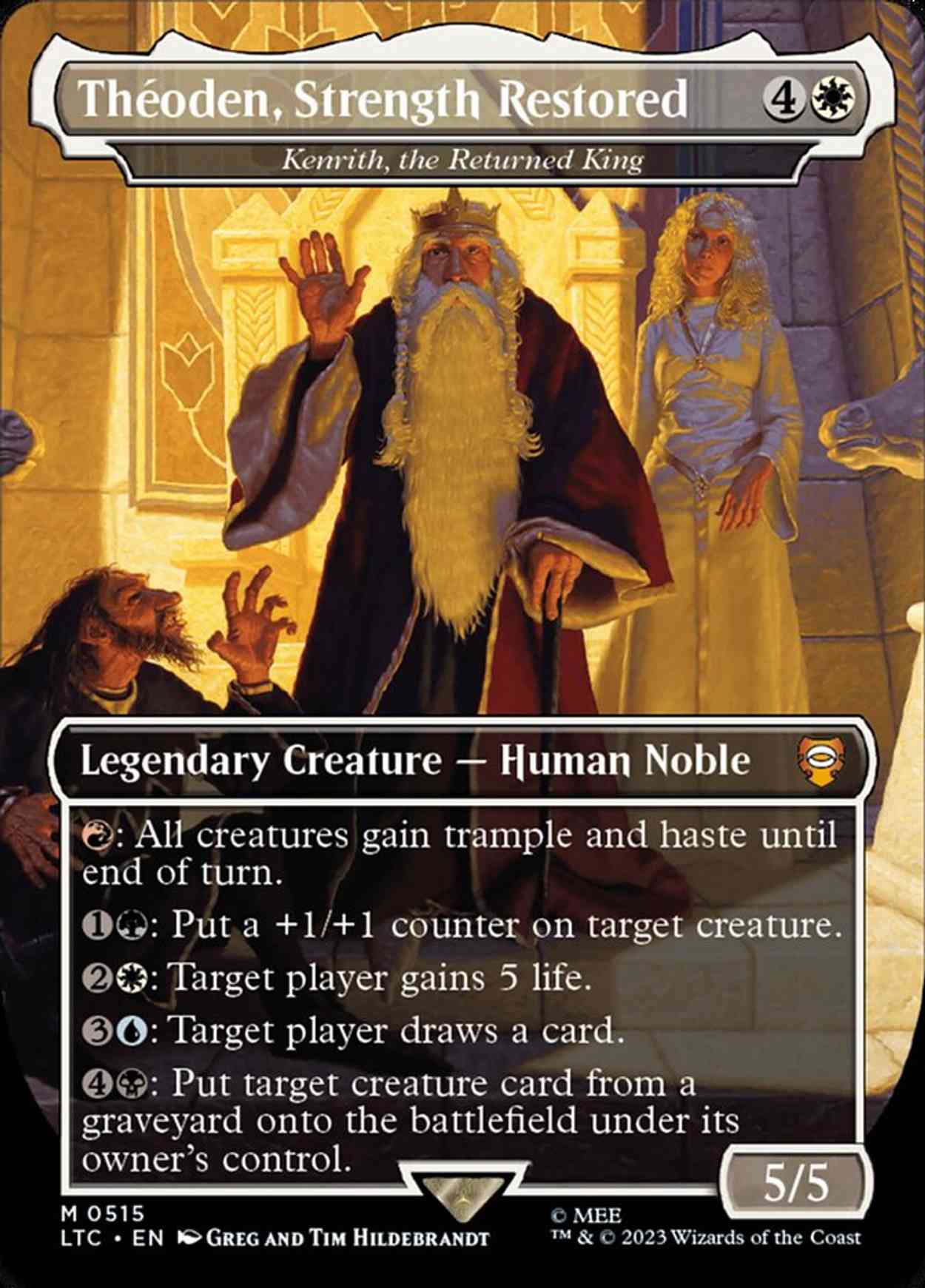 Théoden, Strength Restored - Kenrith, the Returned King (Borderless) magic card front