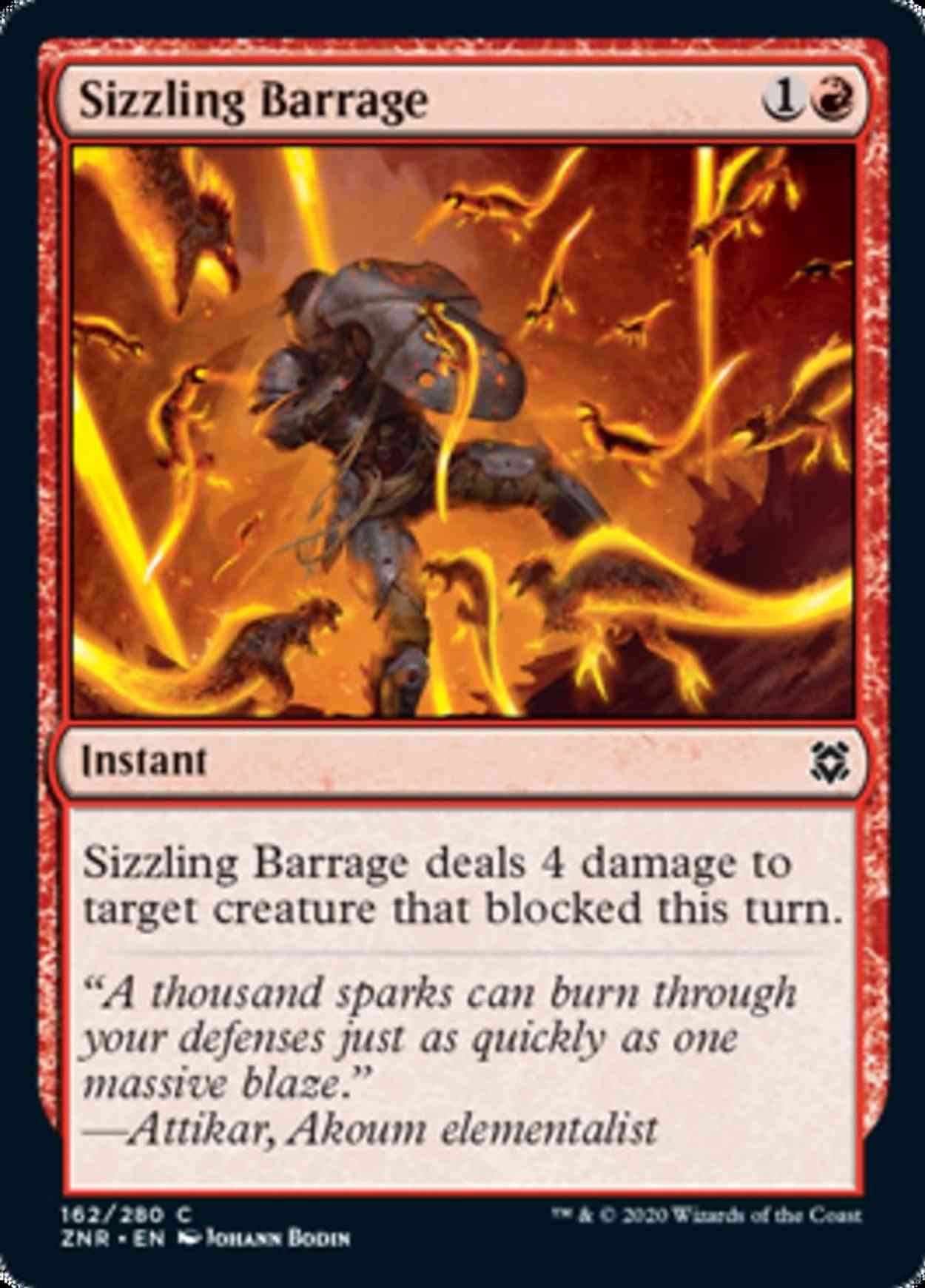 Sizzling Barrage magic card front