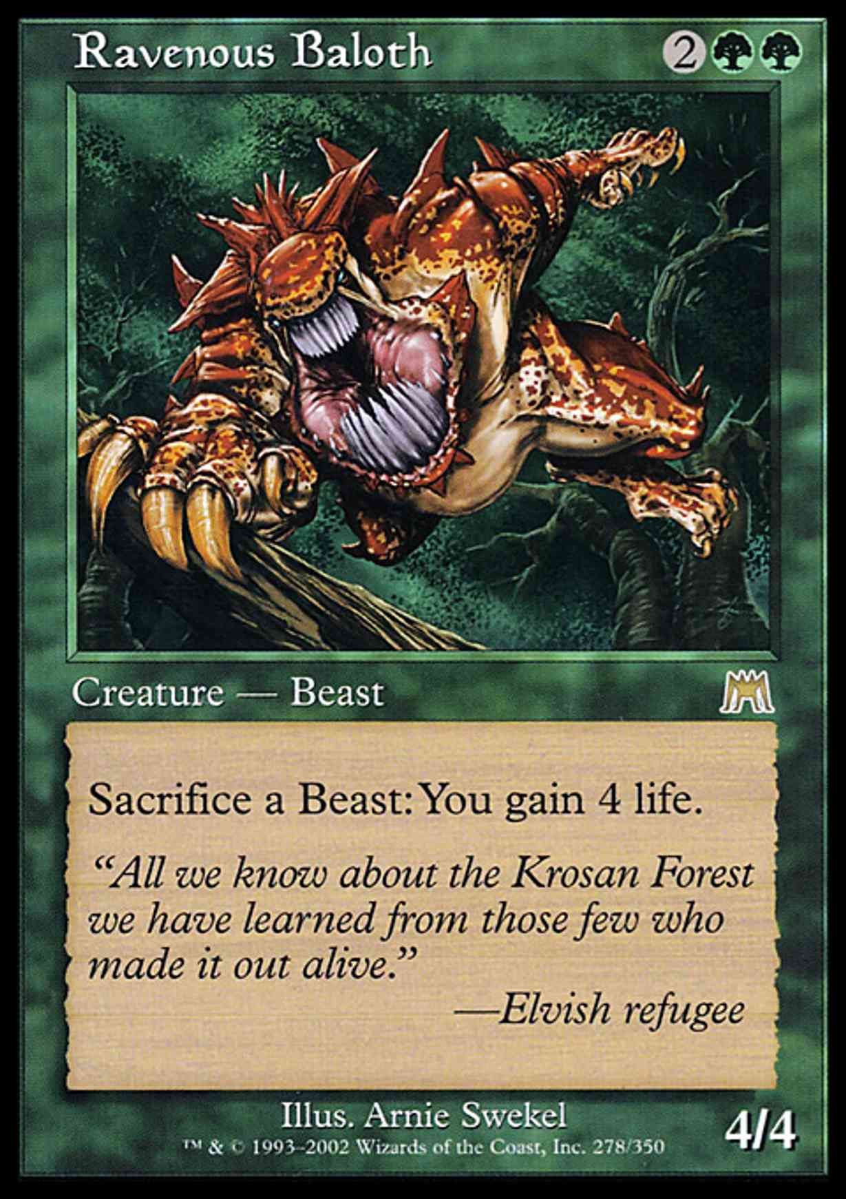 Ravenous Baloth magic card front