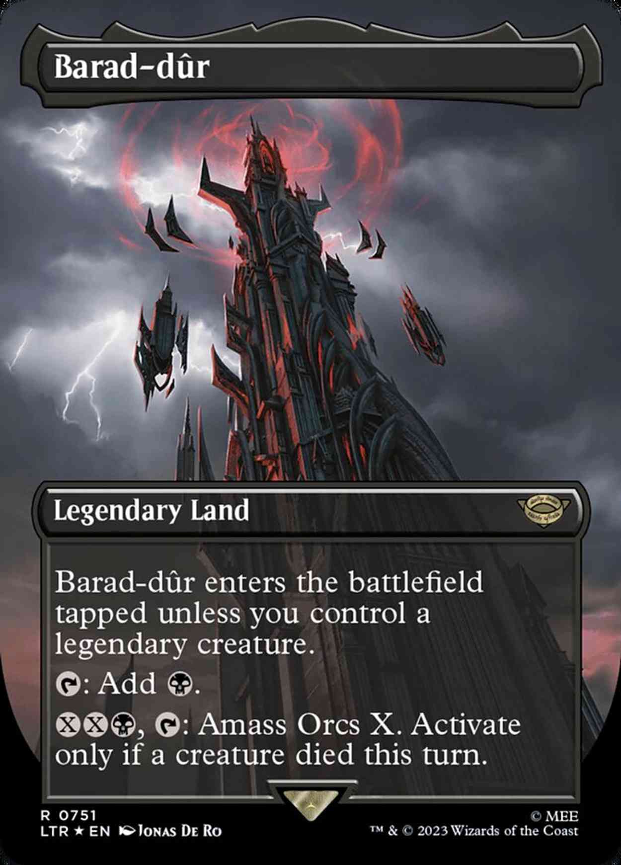 Barad-dûr (0751) (Borderless) (Surge Foil) magic card front