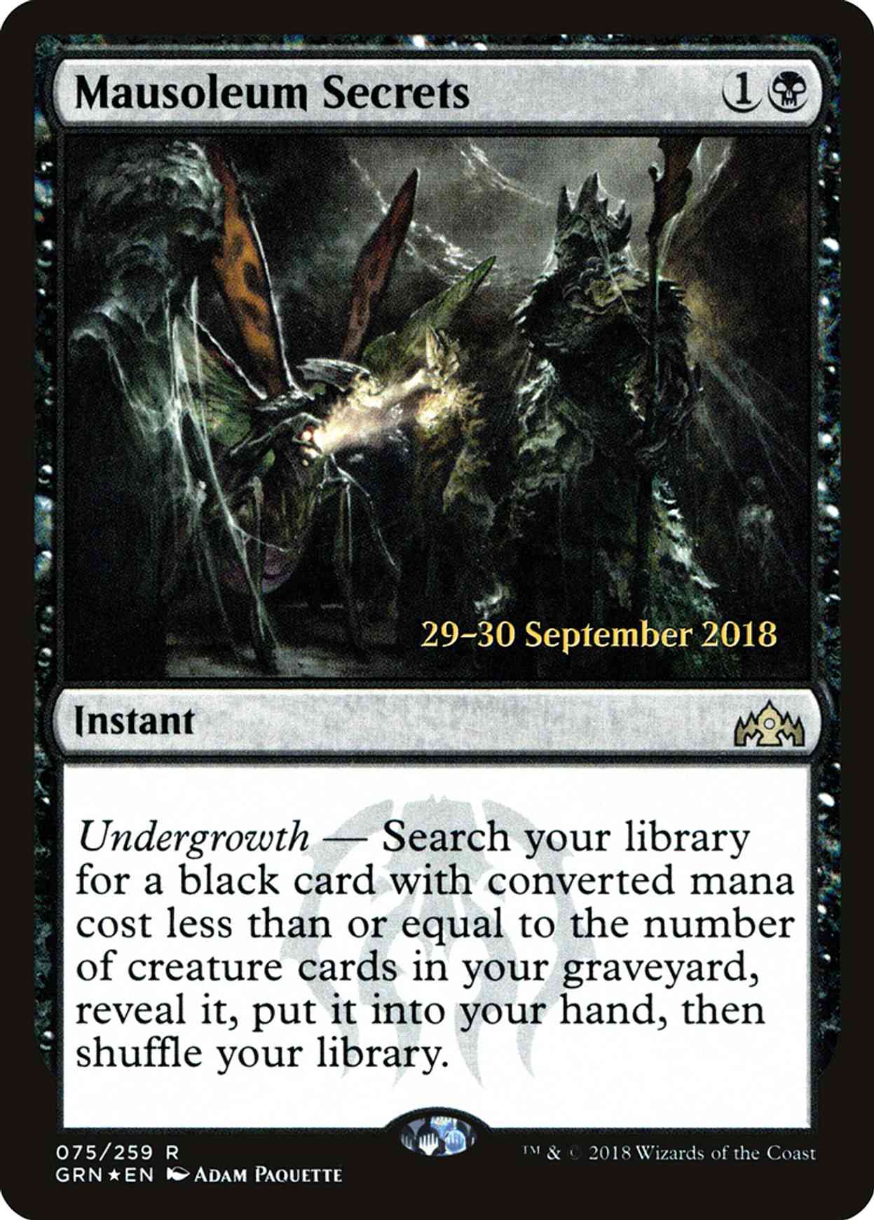 Mausoleum Secrets magic card front