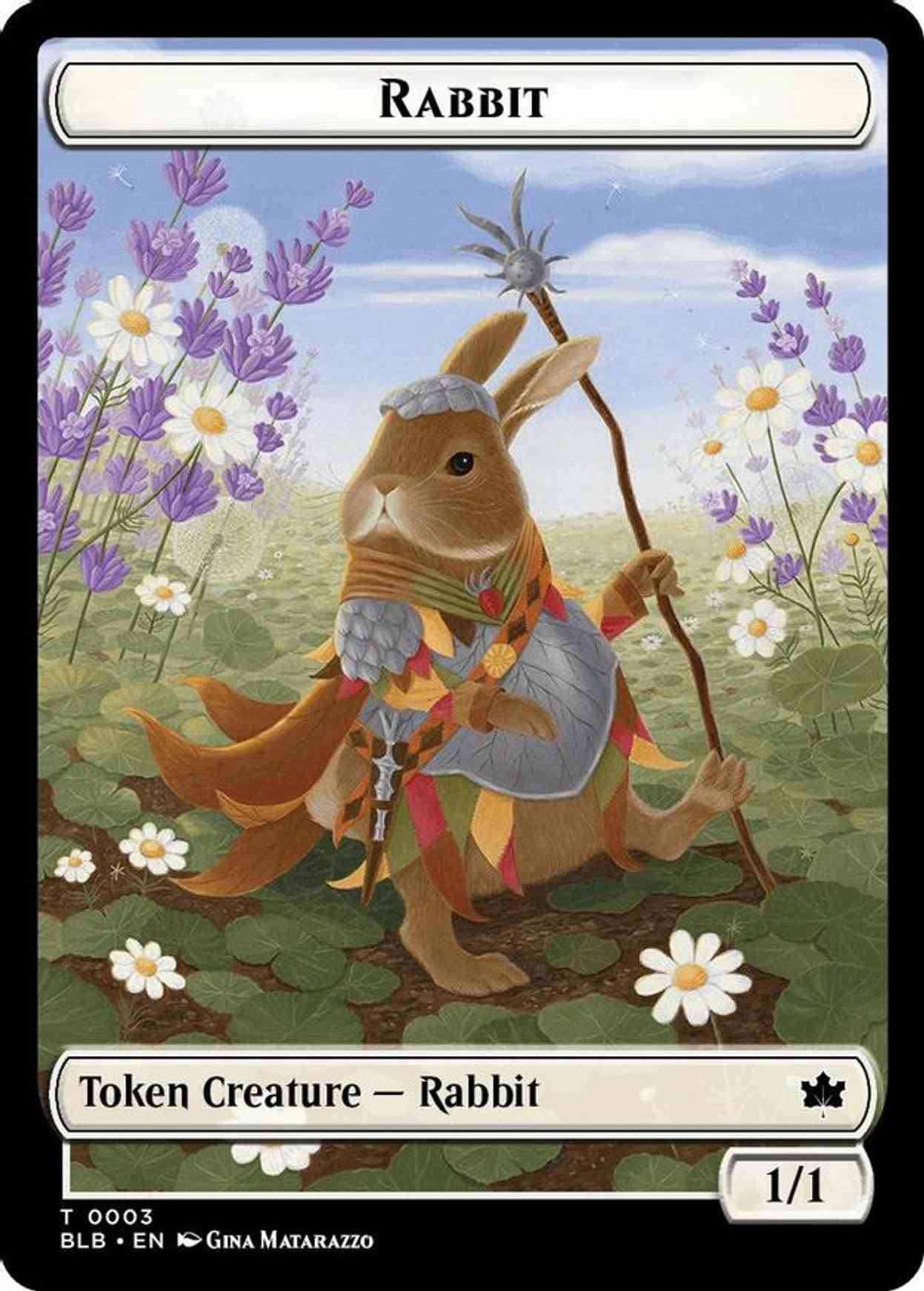 Rabbit // Flowerfoot Swordmaster Double-Sided Token magic card front