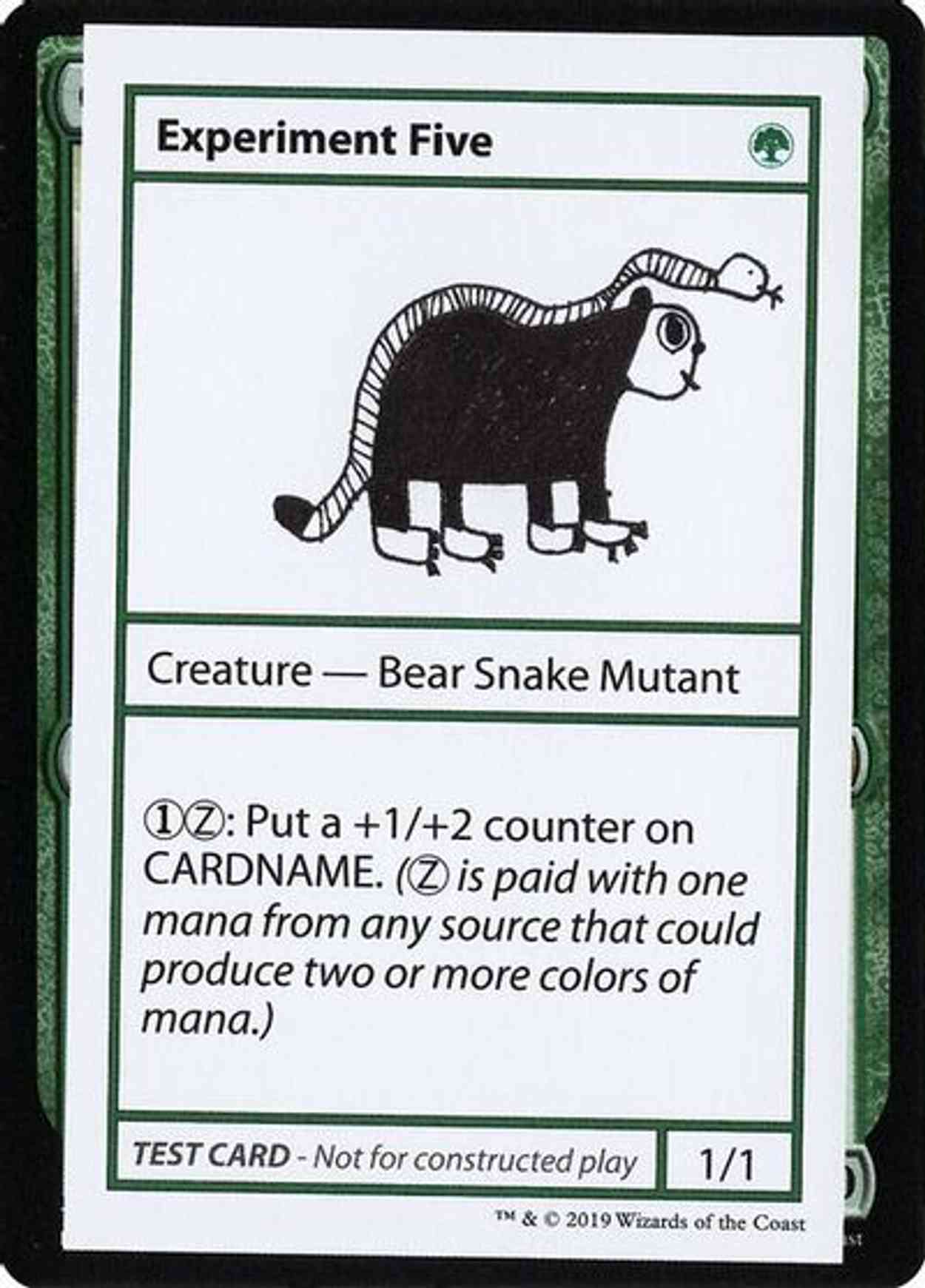 Experiment Five (No PW Symbol) magic card front